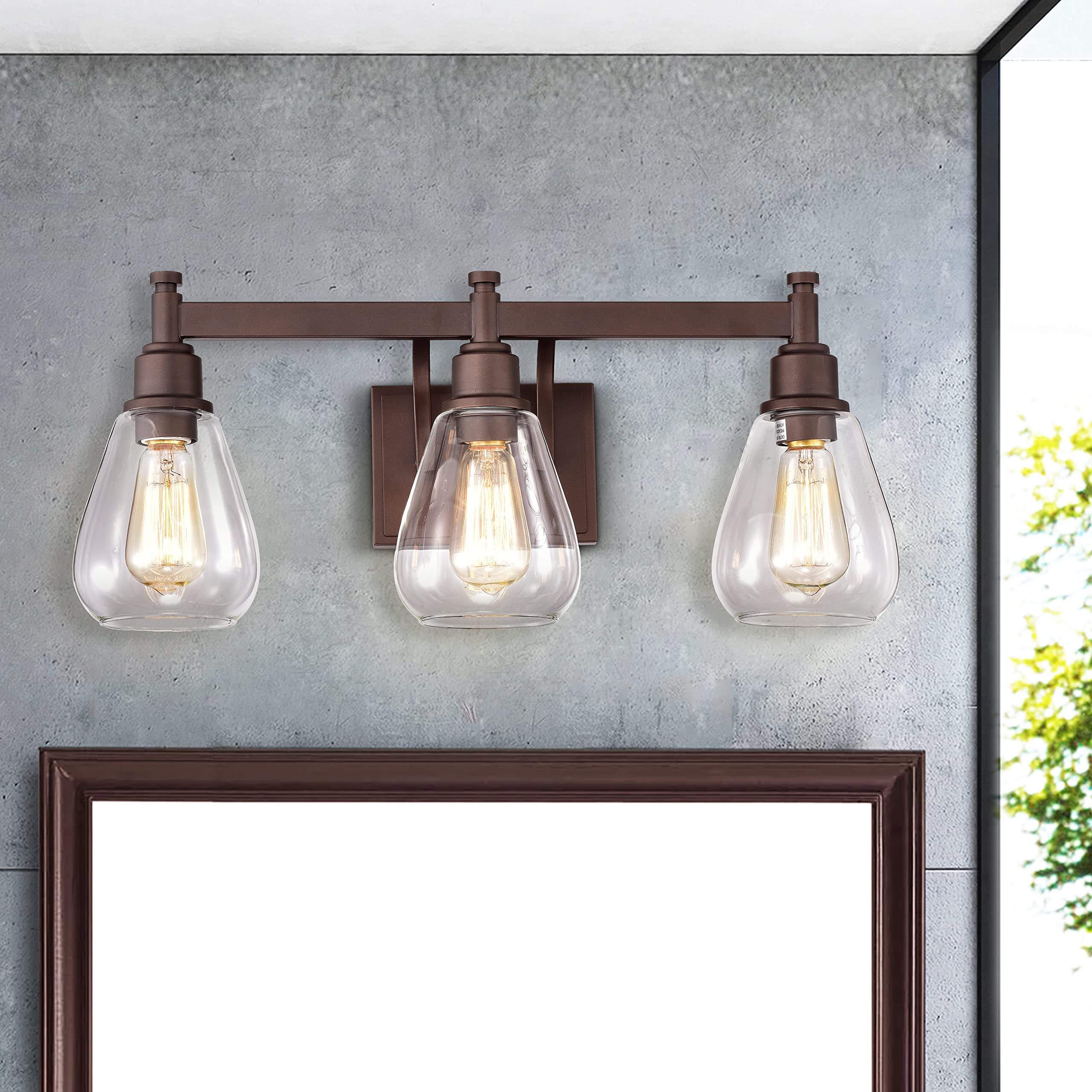 Chloe Lighting Hudson Transitional 3-Light Oil Rubbed Bronze Bathroom Vanity Light Fixture 23