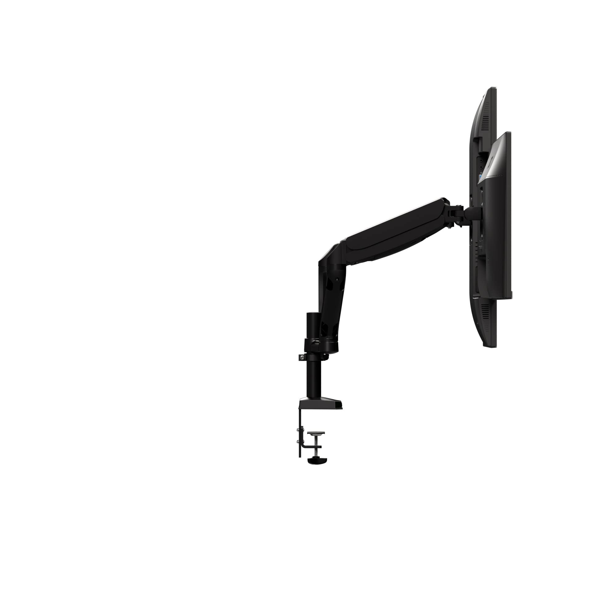 AOC AS110D0 Dual Monitor Arm - Adjustable VESA Mount for 2 Screens up to 27 Inches (520mm) - 100mm Clamp - Black (AD110D0) - Perfect for Home Office, Gaming Setup & Workspace Ergonomics