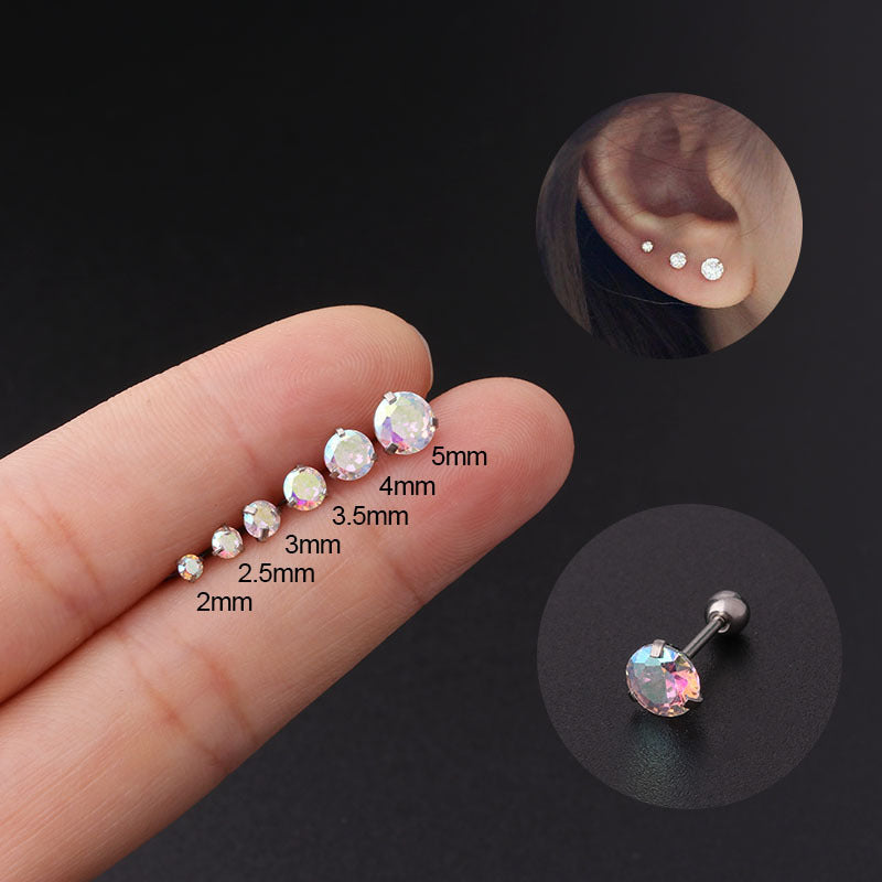 2mm 4mm 5mm Cartilage Stud Earrings - Simple Sleeper Hoop Earrings for Women | HSPJ359 | Perfect for Daily Wear, Piercing Healing and Minimalist Style