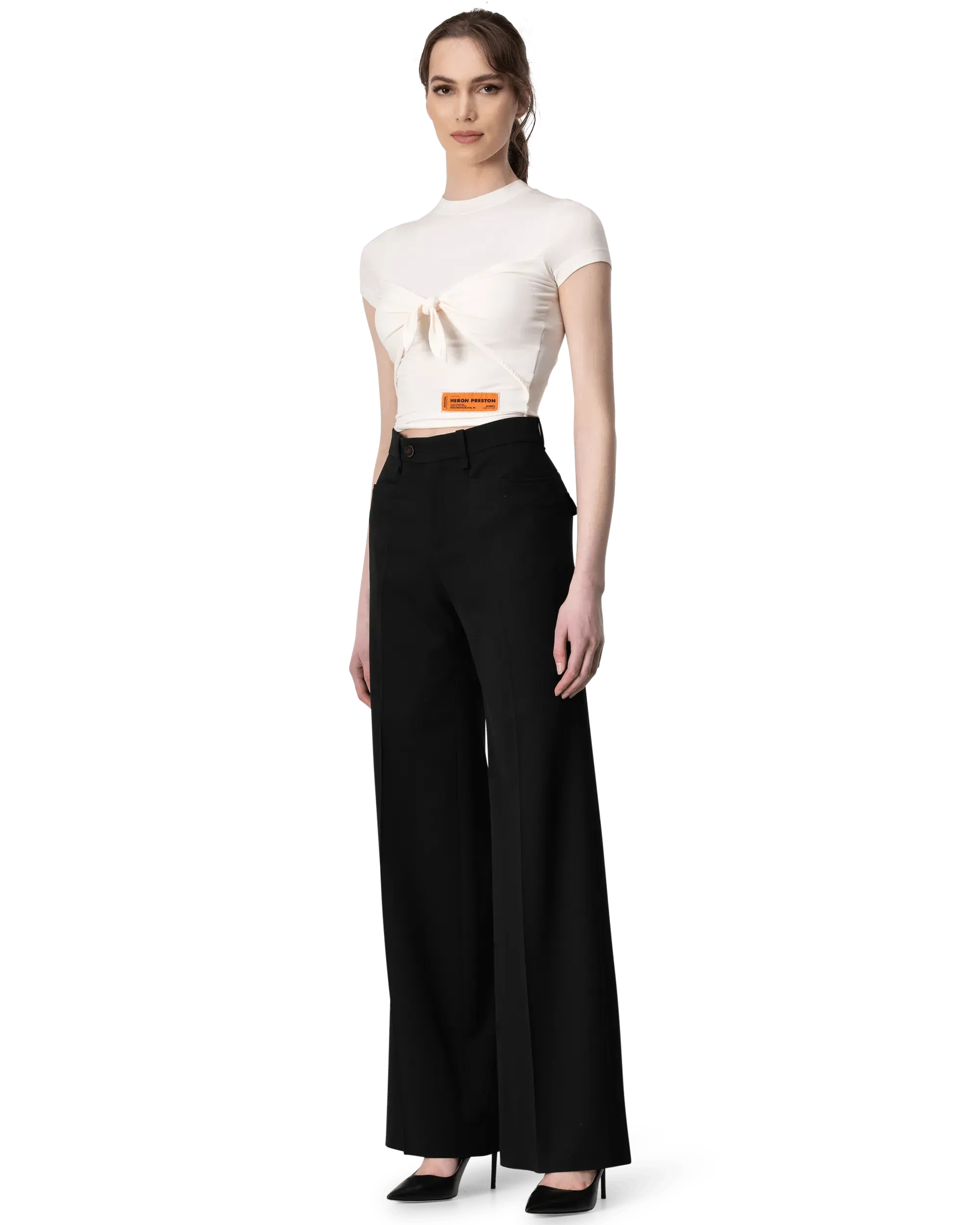 High Waisted Wide Leg Trousers for Women - Comfortable Stretchy Palazzo Pants - Office, Travel & Casual Wear