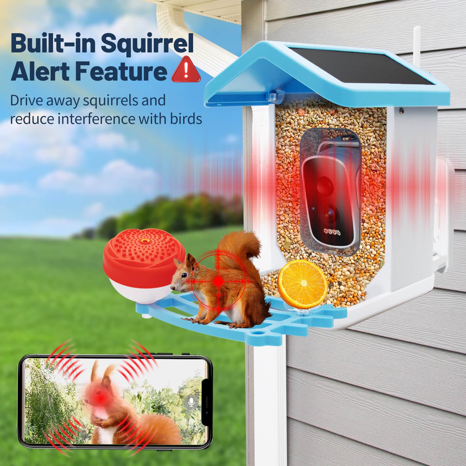 Smart Bird Feeder with Camera - 4K HD AI Bird Identification, Solar Powered, Auto Capture & Motion Detection - Perfect Gift for Bird Lovers, Grandma & Mom - Ideal for Backyard Birdwatching & Nature Enthusiasts