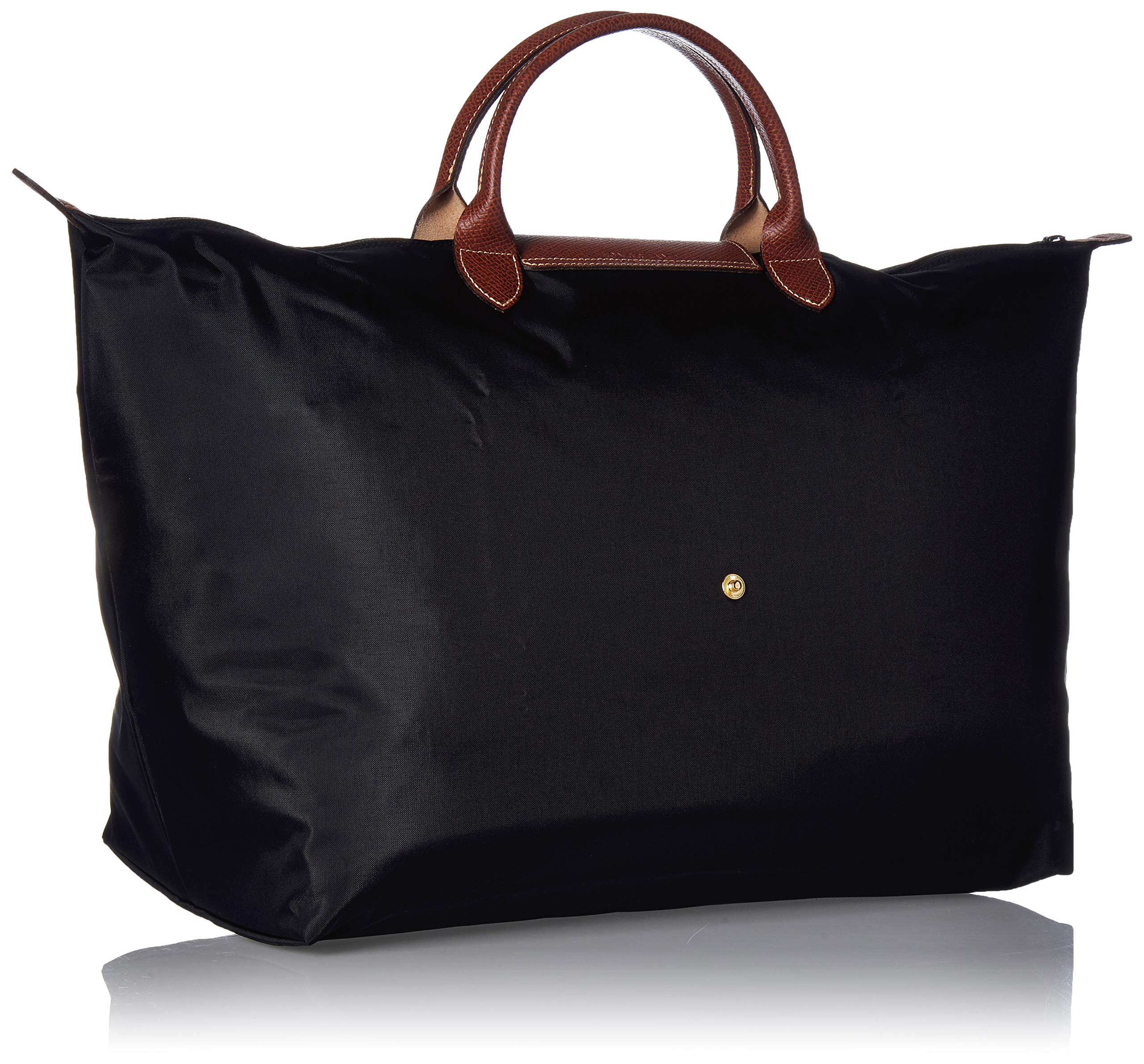 Longchamp Le Pliage Large Travel Tote Bag - Black, 17.75 x 13.75 x 9 Inches - Foldable Nylon Handbag for Women, Perfect for Work, Gym & Weekend Getaways