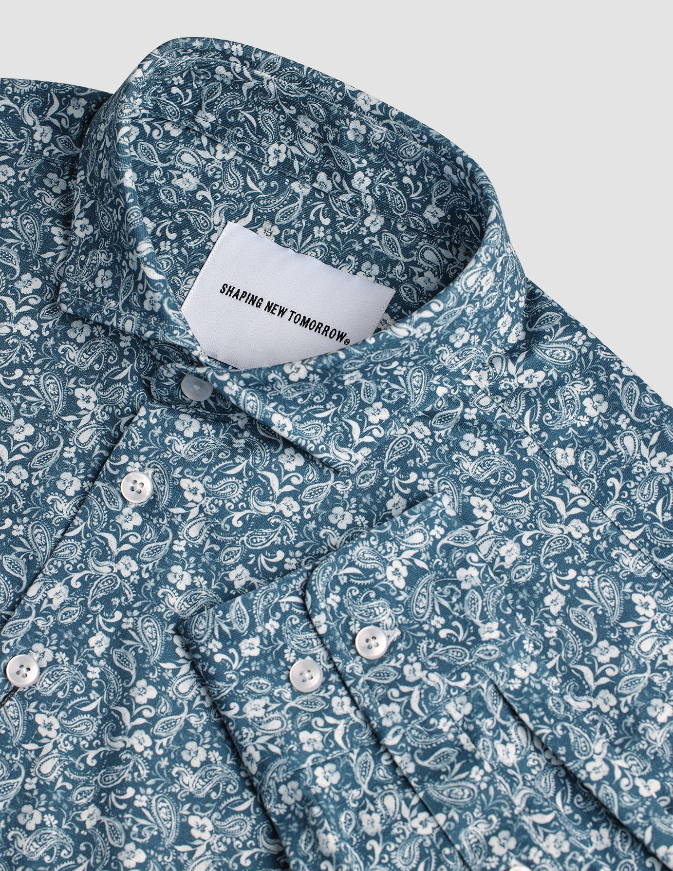Classic Slim Fit Men's Shirt - Midnight Blue Floral Print - Perfect for Office Wear & Casual Outings