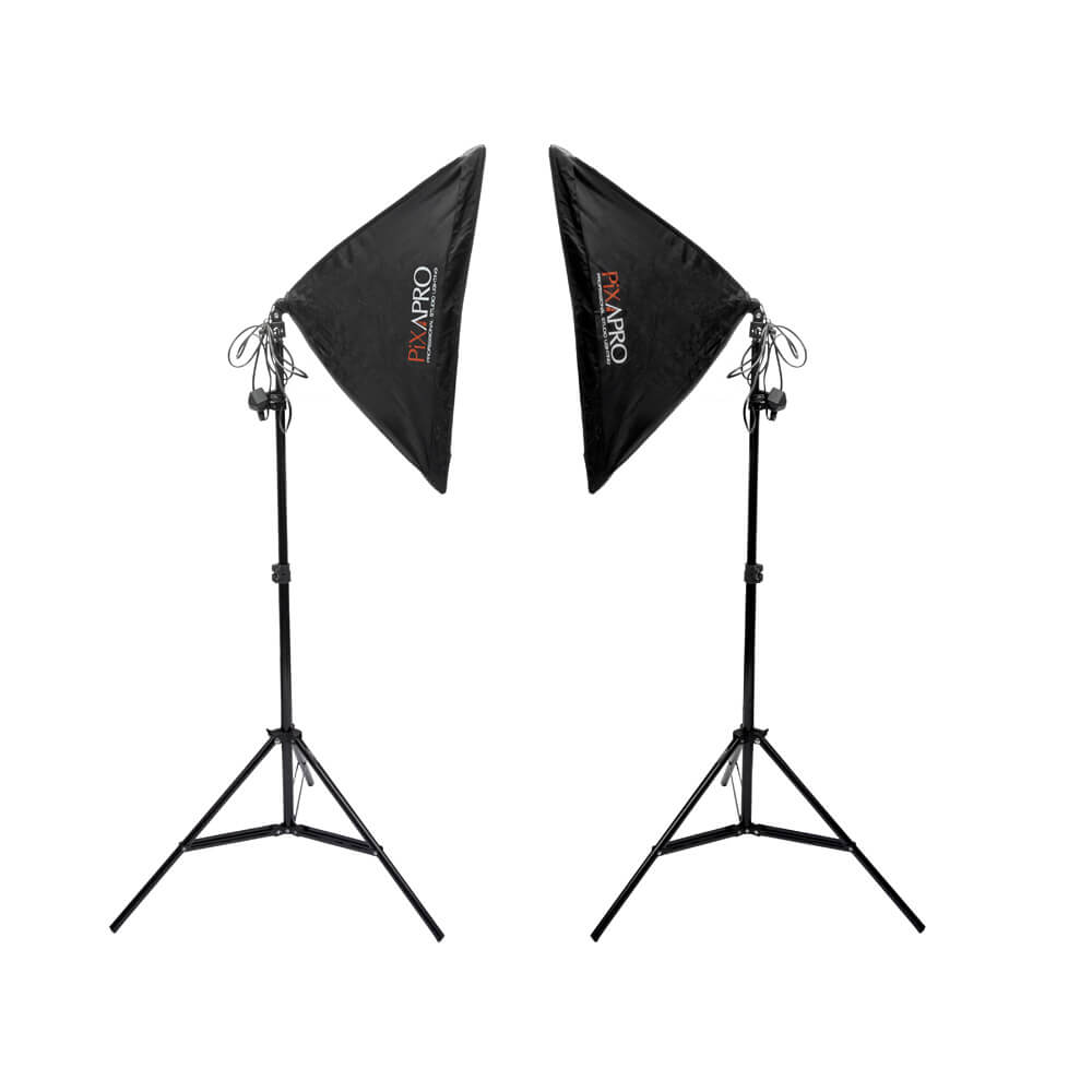 105W EzyLite Twin Softbox Photography Lighting Kit with Bulbs - Professional Studio Continuous Lighting for Portrait, Product, and YouTube Video Shooting
