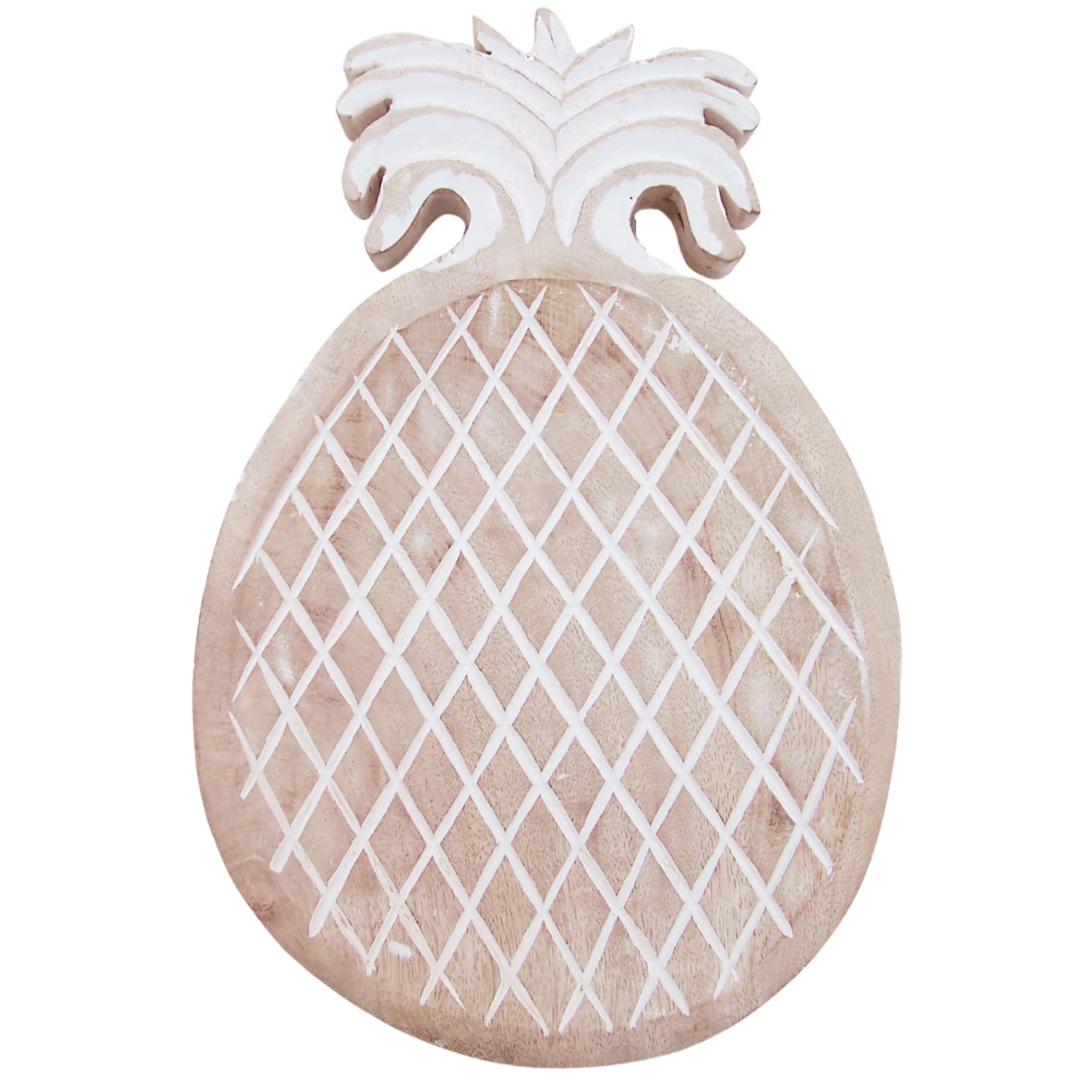 Handmade Pineapple Serving Tray - 11.75 Inch Tropical Fruit Decor for Coffee Table, Living Room, Summer Party & Beach House Decor - Perfect for Entertaining Guests with Cocktails & Appetizers