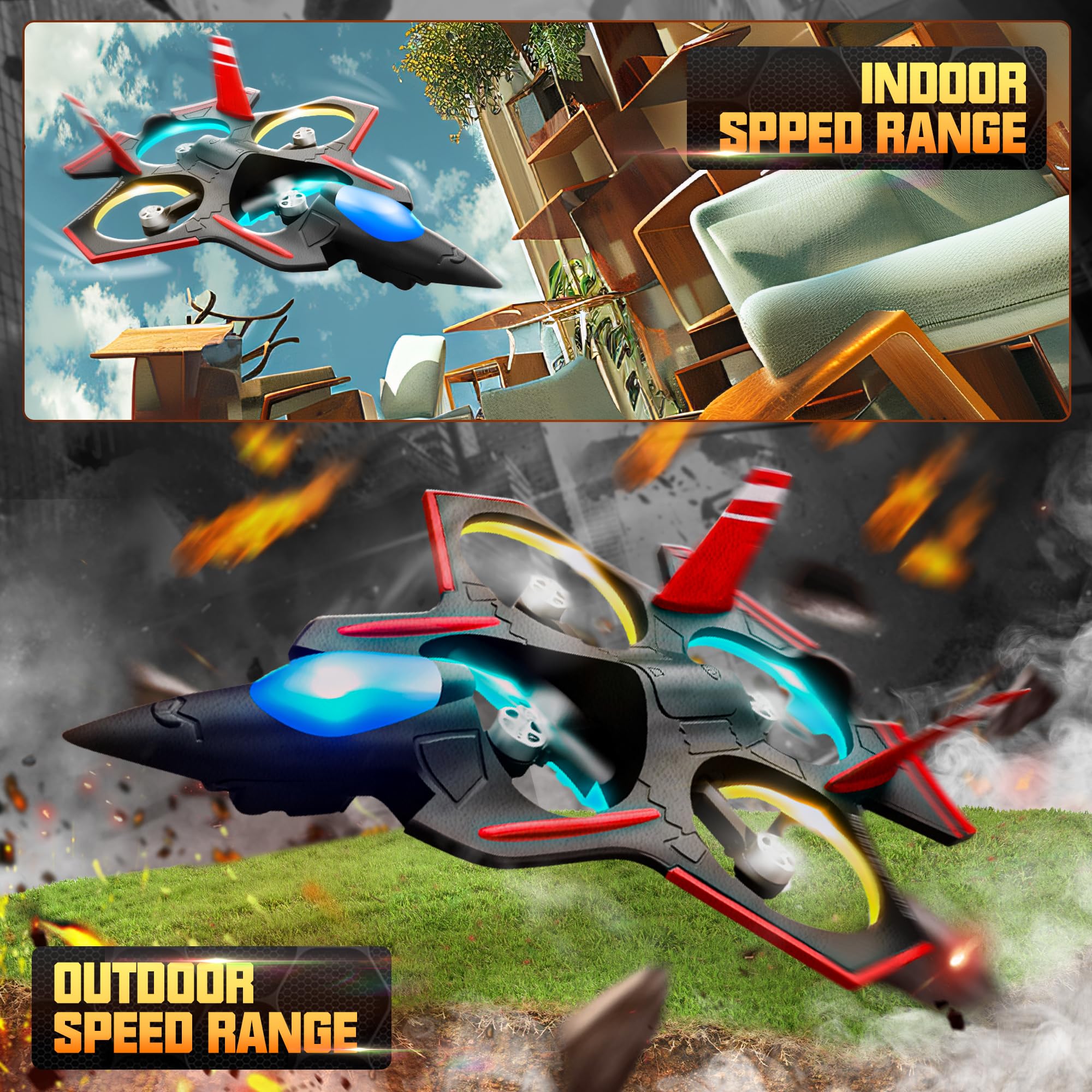 BEZGAR Brushless RC Plane with HD Camera - 2.4GHZ Remote Control Airplane for Kids & Beginners | 6-Axis Gyro Stabilization, 360° Flip Stunt, LED Navigation Lights, 2 Batteries | Outdoor Flying Drone for Park Play & Aerial Photography