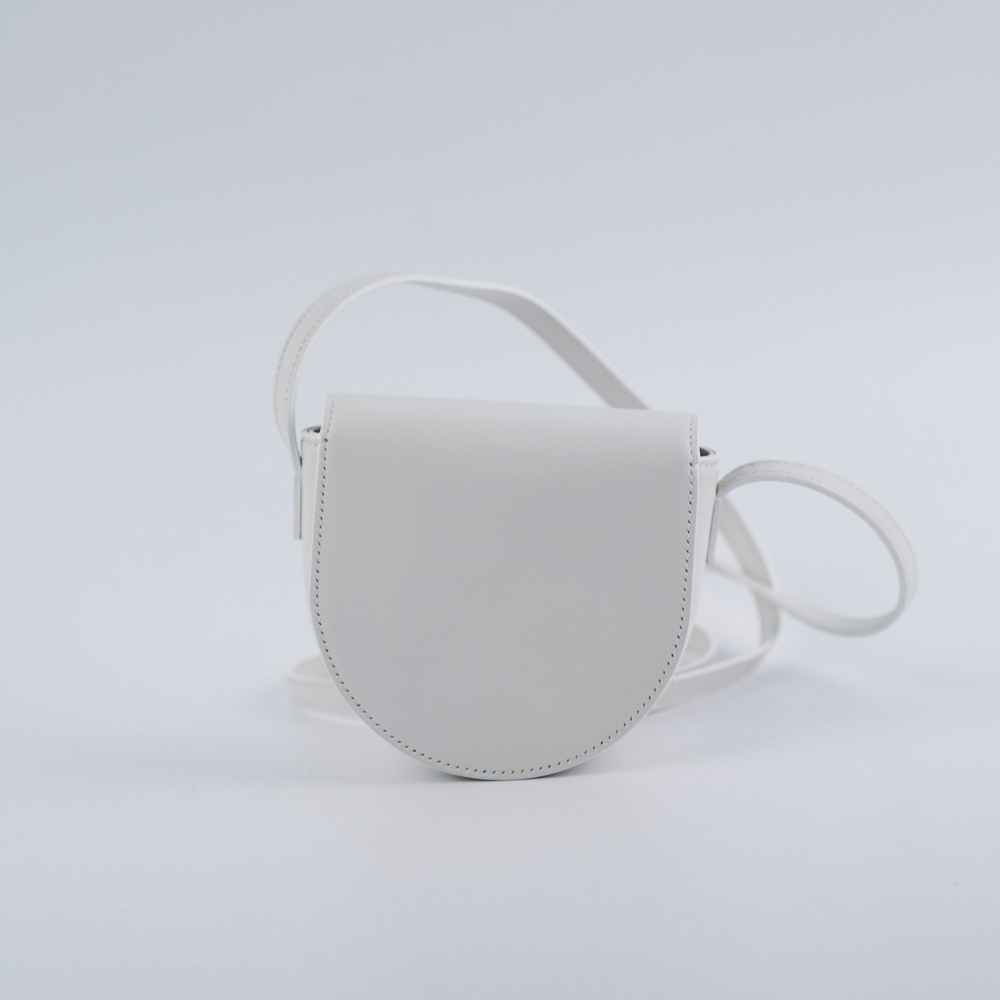 Celine Cuir Mini Triomphe White Leather Crossbody Bag for Women | Luxury Designer Handbag for Everyday Use, Date Night & Travel