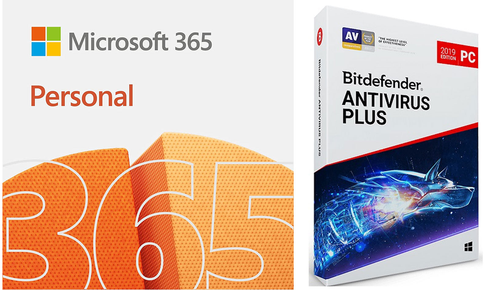 Microsoft 365 Personal with Bitdefender Antivirus Plus - 1 Year Subscription for Windows | Download & Install | Boost Productivity & Protect Your PC