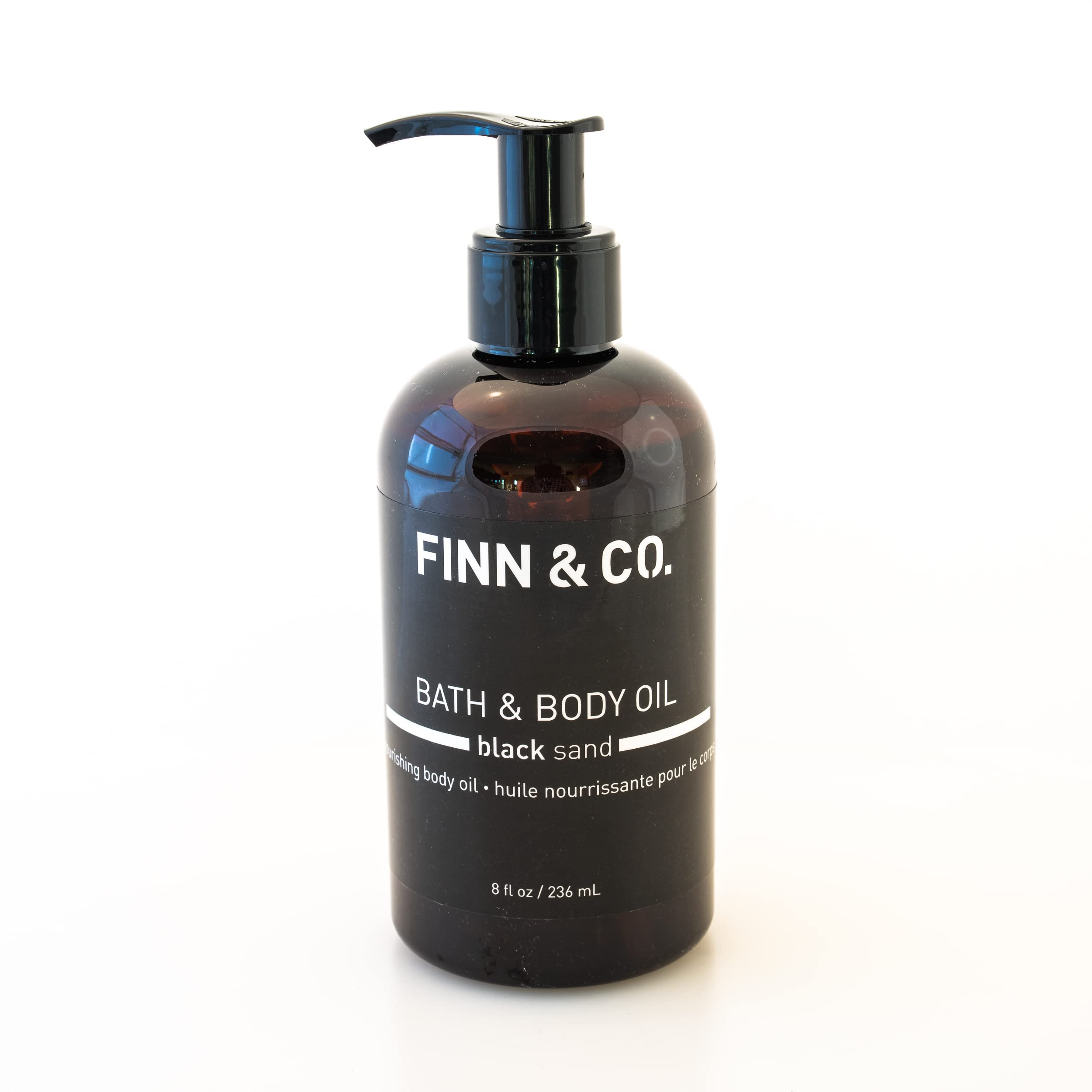 FINN & CO. Black Sand Body Wash & Body Oil Set - Hydrating & Exfoliating Skincare Duo for Dry Skin - Perfect for Spa Day & Self-Care Routine