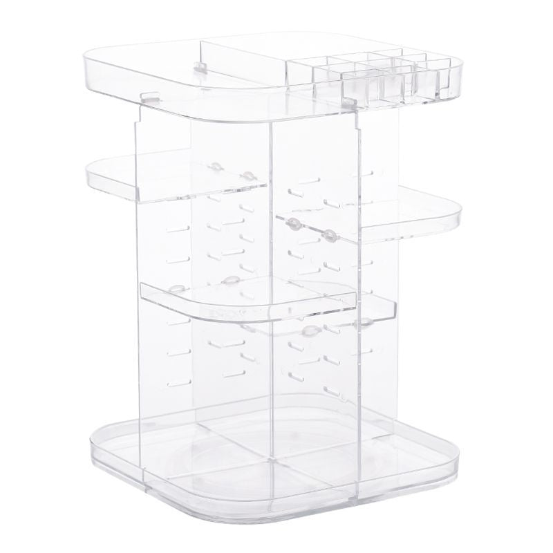 360 Degree Rotating Makeup Organizer - Large Capacity Cosmetic Storage Case with Mirror | Perfect for Vanity, Bathroom & Travel Organization