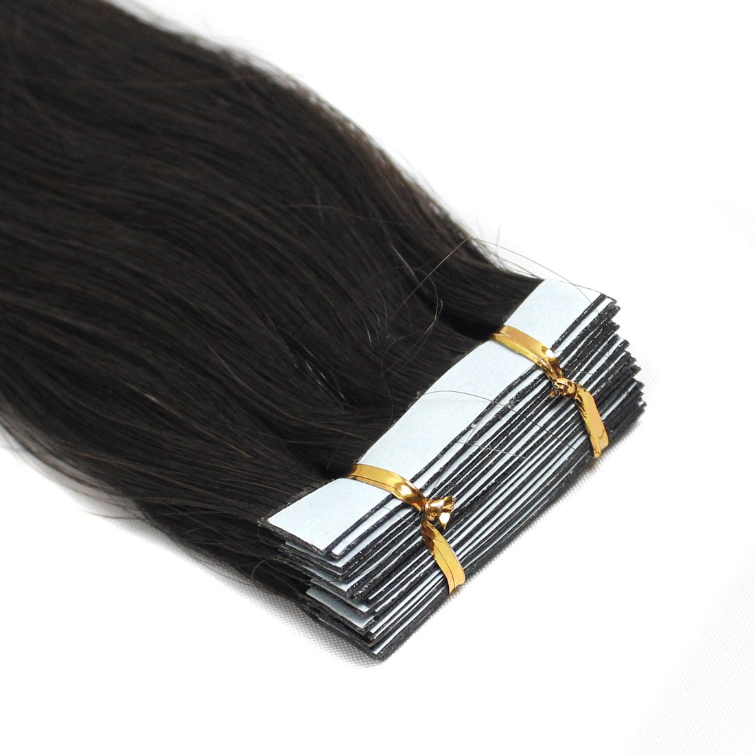 Premium 7A Brazilian Remy Human Hair Extensions - Seamless Tape-In Skin Weft (22 Inch, 40 Pieces, 120g, 1B Off Black) for Women - Perfect for Volume, Length & Styling for Parties, Weddings & Daily Wear