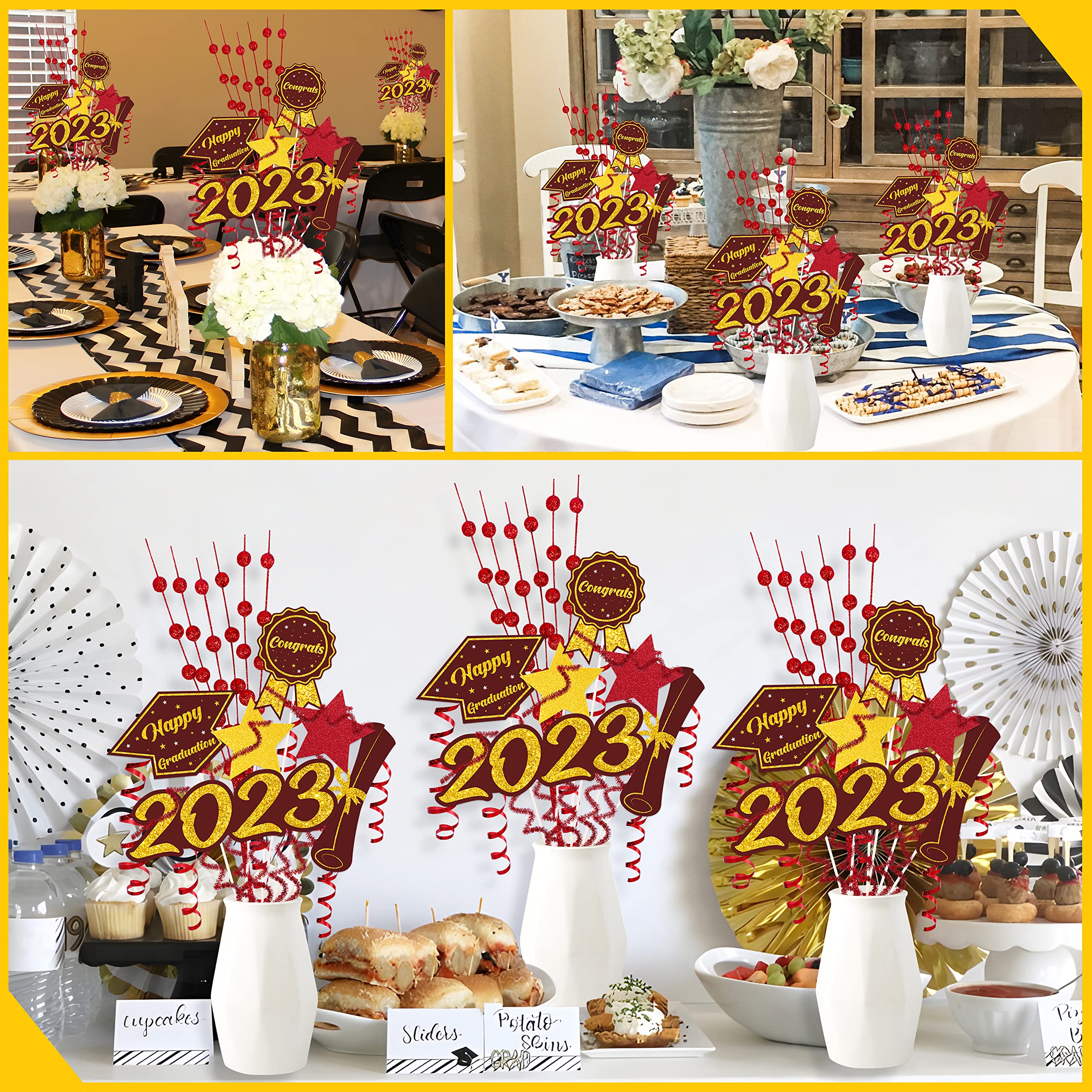 41PCS Graduation Party Decorations 2023 - Table Centerpieces, Grad Sticks Toppers & Vase Decor for Commencement Celebrations (Assembly Required, Vase Not Included) - Perfect for Graduation Ceremonies, Parties & Photo Backdrops