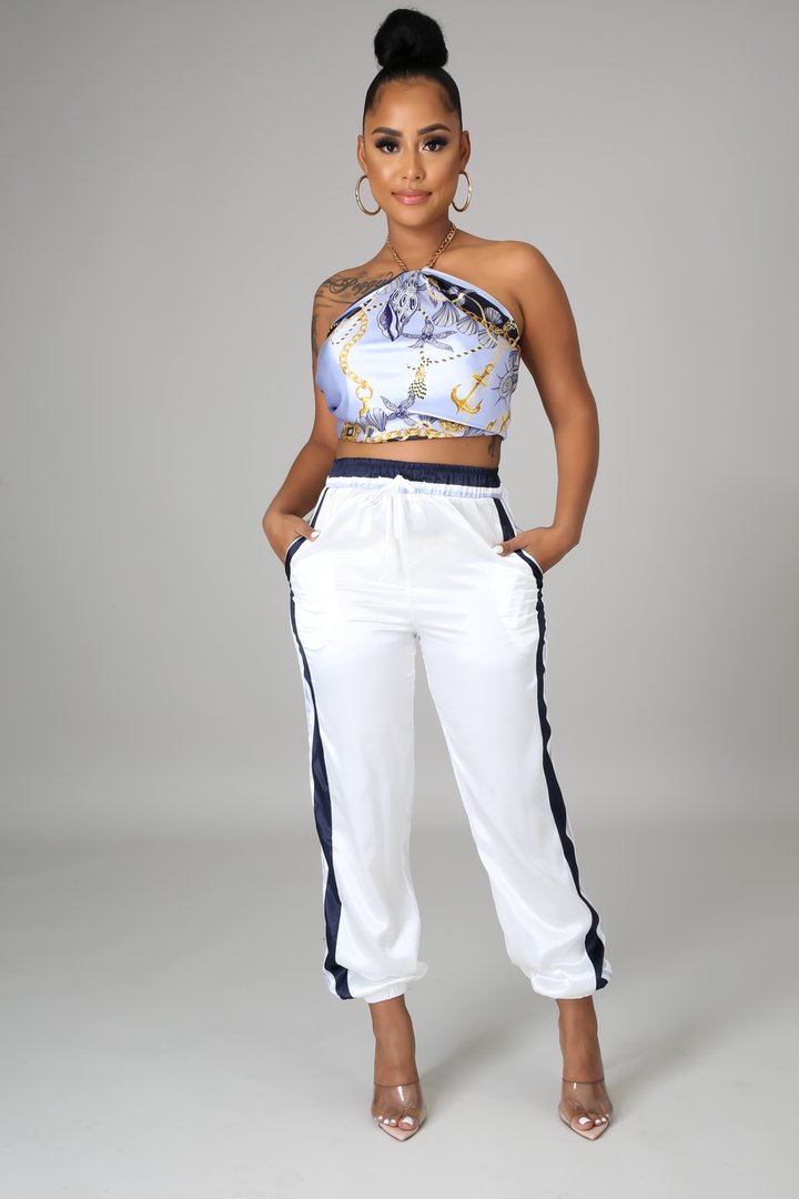 Royal Tropics Women's Pant Set - Soft Lavender & Blue Lounge Wear for Comfortable Relaxation at Home or Vacation