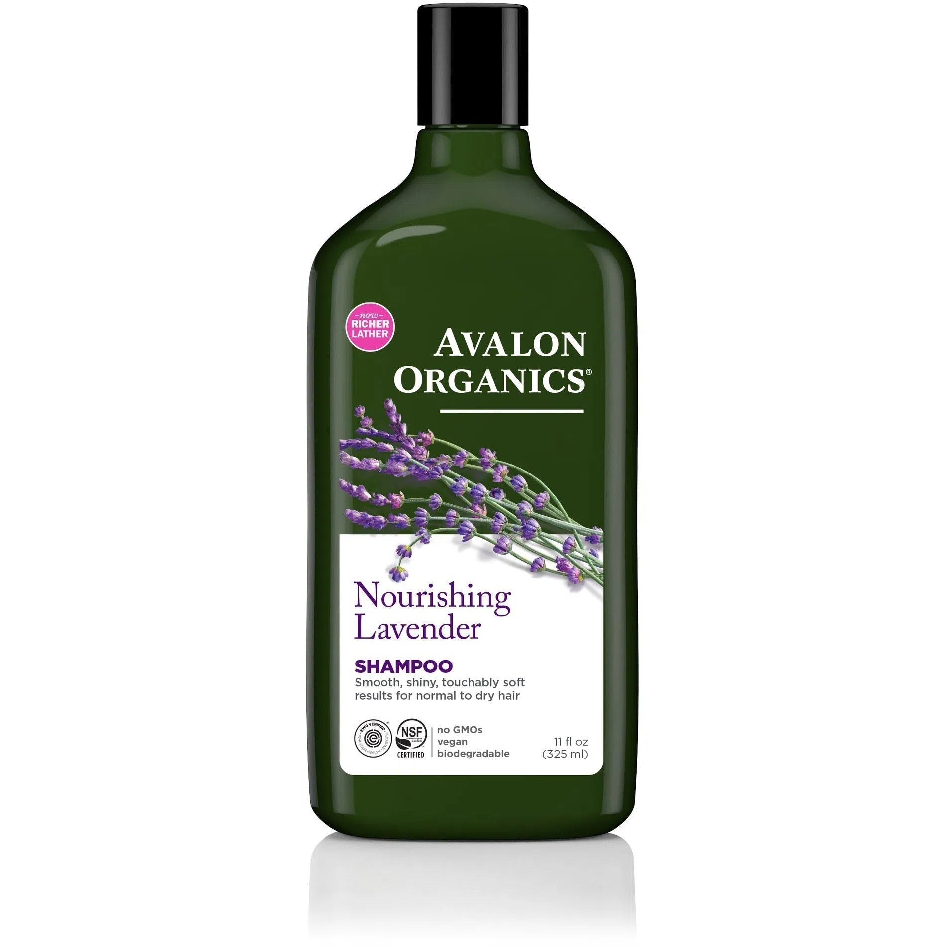 Avalon Organics Nourishing Lavender Shampoo for Dry Hair - Sulfate-Free & Vegan Hair Care - Perfect for Daily Use & Scalp Soothing