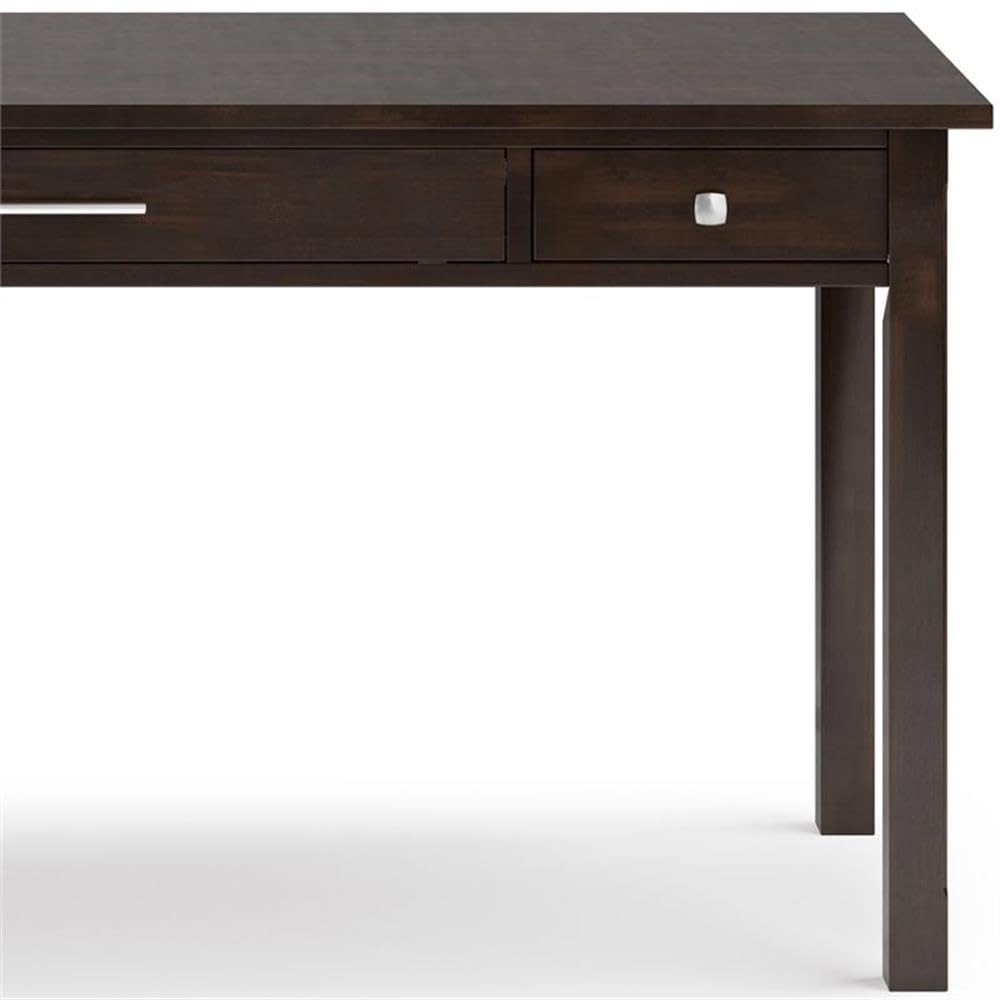 Allora 60-Inch Modern Solid Wood Computer Desk in Tobacco Brown - Home Office Workstation for Remote Work & Study