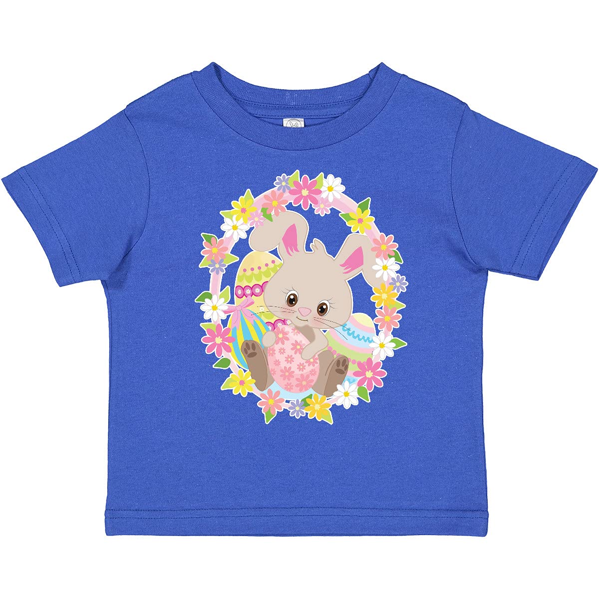 Easter Bunny Toddler T-Shirt - Floral Egg Design for Kids