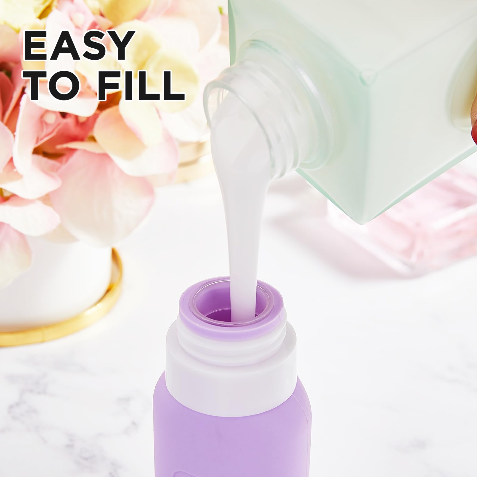 YAMYONE 3OZ TSA Approved Travel Bottles for Toiletries - BPA Free Leak Proof Refillable Shampoo Containers | Perfect for Airplane Carry-On, Gym, Camping & Vacation Essentials (Pink)