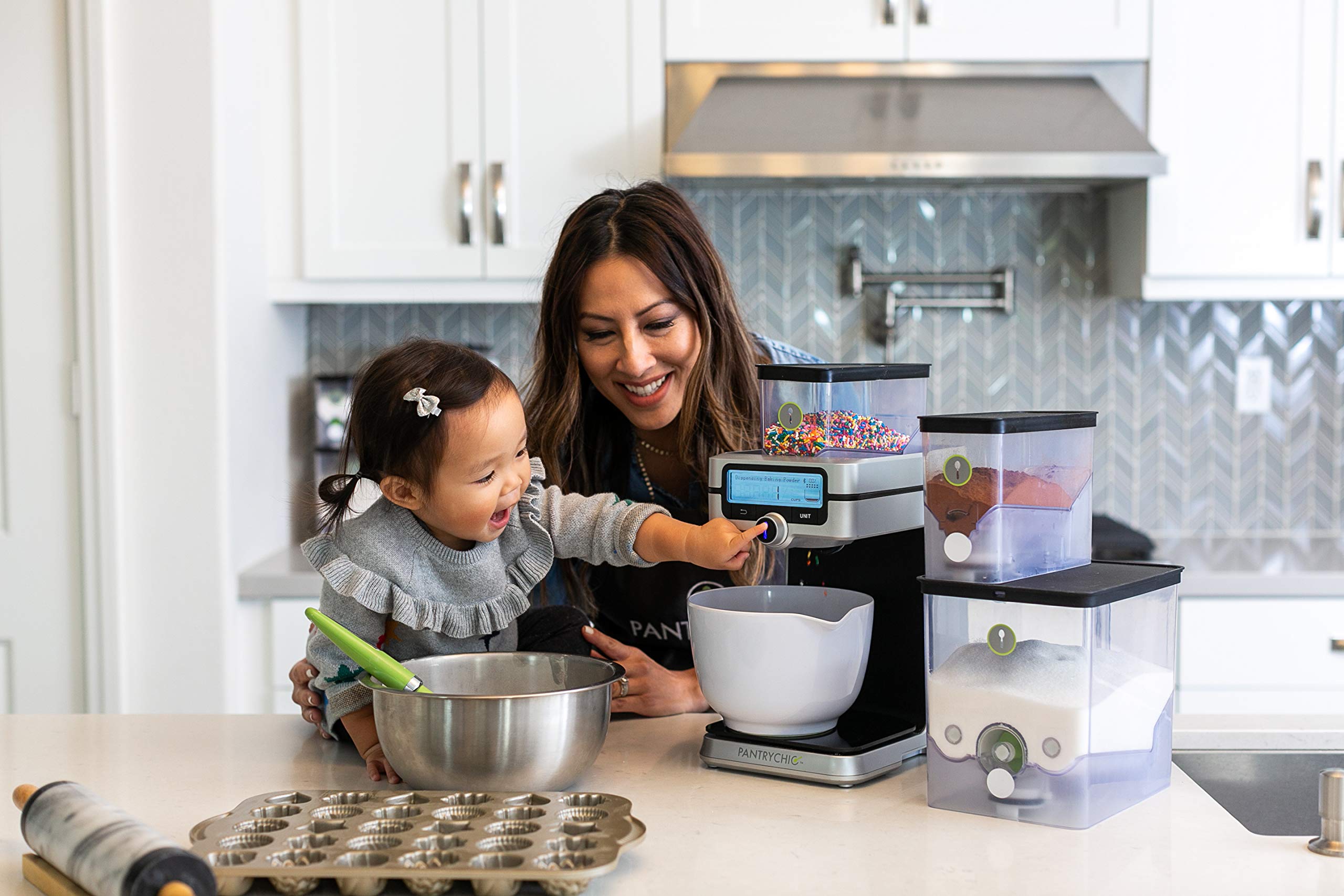 Smart Storage System Starter Kit - Automatic Measuring & Dispensing with Digital Scale Accuracy - Kitchen & Pantry Organization for Spices, Grains & Dry Food Storage - Perfect for Home Chefs & Meal Prep