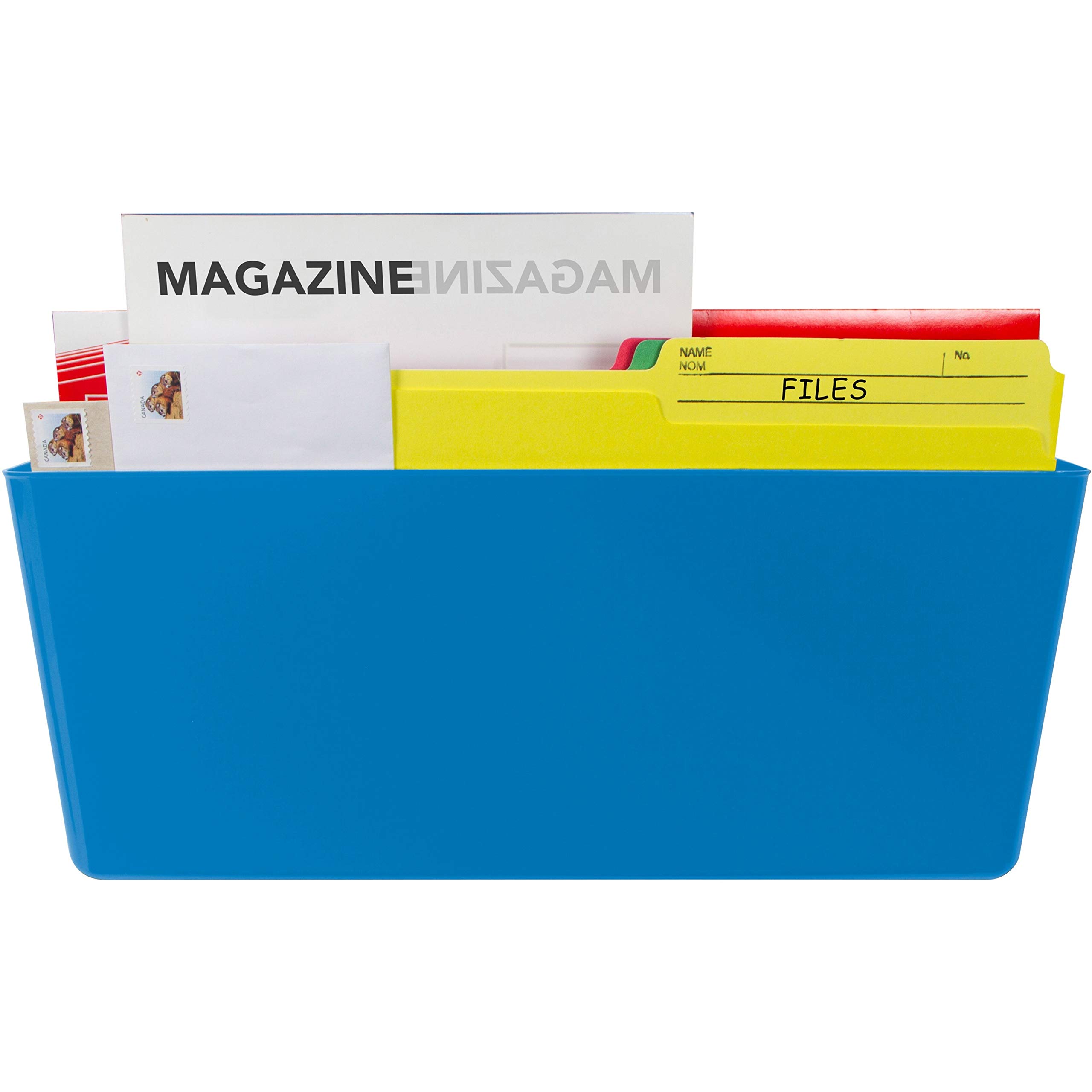 Storex Magnetic Wall Pocket Organizer - Heavy Duty File Holder for Office, Classroom & Home - Perfect for Papers, Notes & Documents (Black)