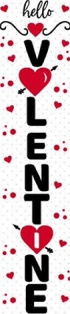 Melody Jane Dollhouse Miniature Wooden Hello Valentine Sign - 1:12 Scale Porch Decor for Doll Houses | Perfect for Valentine's Day Displays & Miniature Garden Scenes