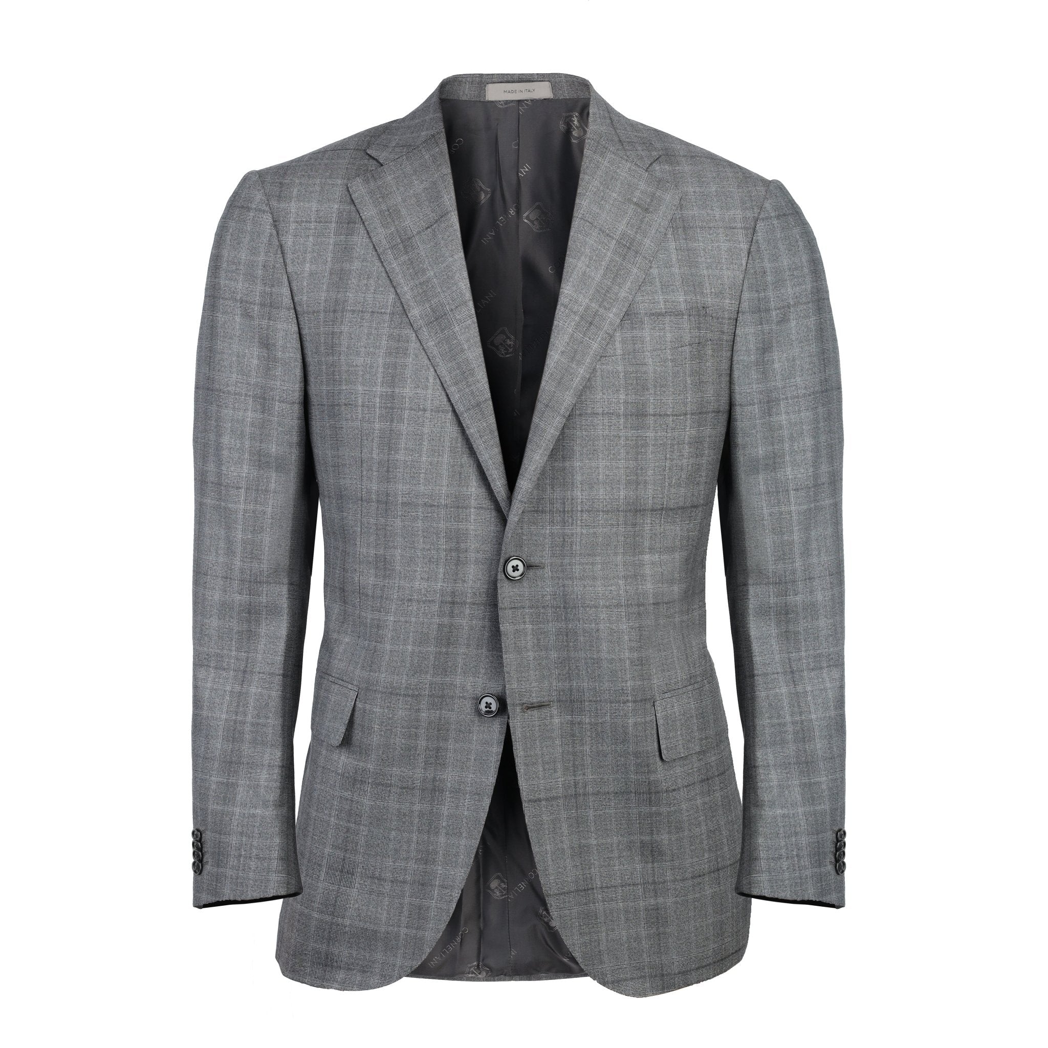 Premium CORNELIANI Slim Fit Wool Suit - Mid Grey Twill Leader for Business & Formal Occasions | Office Wear, Weddings & Professional Events