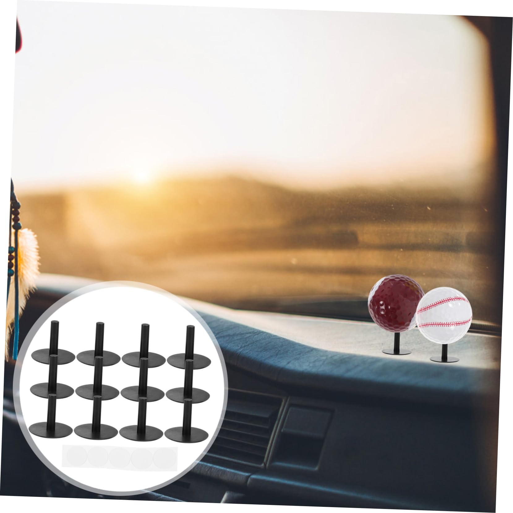 FAVOMOTO Car Dashboard Organizer - Plastic Sensory Toy Holder & Display Rack for Car Accessories - Perfect for Kids Toys, Air Fresheners, and Phone Mounts (Road Trip Essentials)