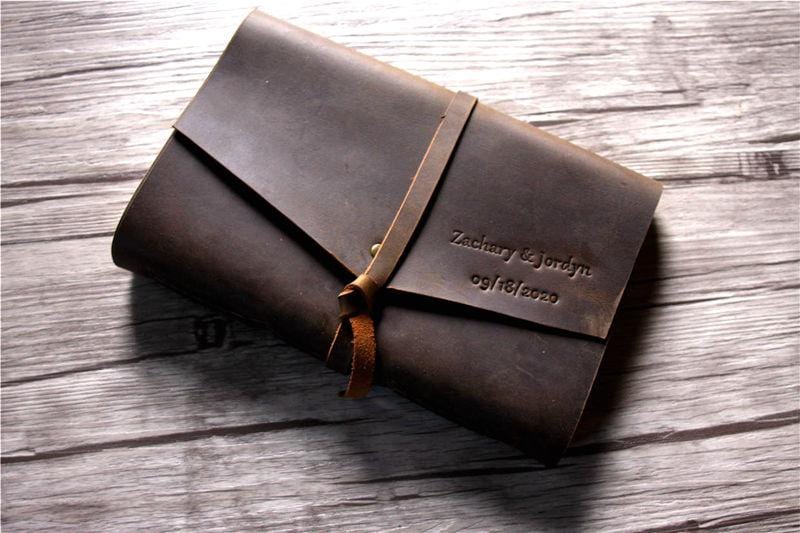 Personalized Leather Notebook - Custom Name Engraved Journal for Writing, Travel & Gift Giving - Premium Genuine Leather Diary for Men & Women