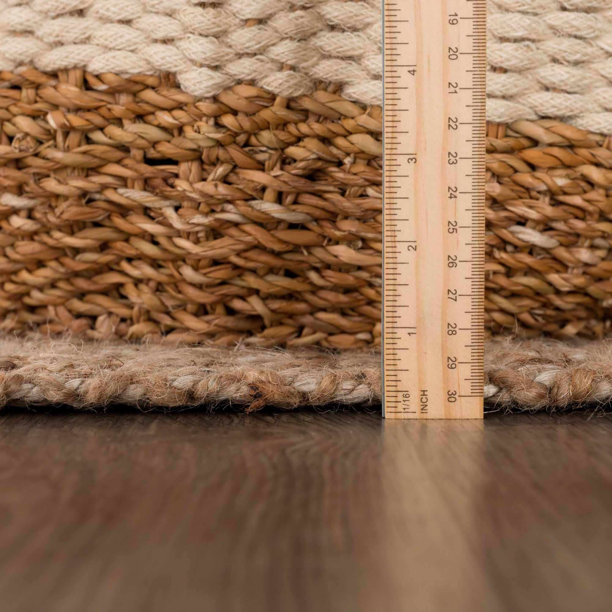 Hauteloom Herndon Handwoven Seagrass Jute Rug - Natural Fiber Area Rug for Living Room, Bedroom - Eco-Friendly Farmhouse Style Carpet - Rattan Wicker Look - Brown 9' x 13' - Perfect for Boho, Coastal & Neutral Decor