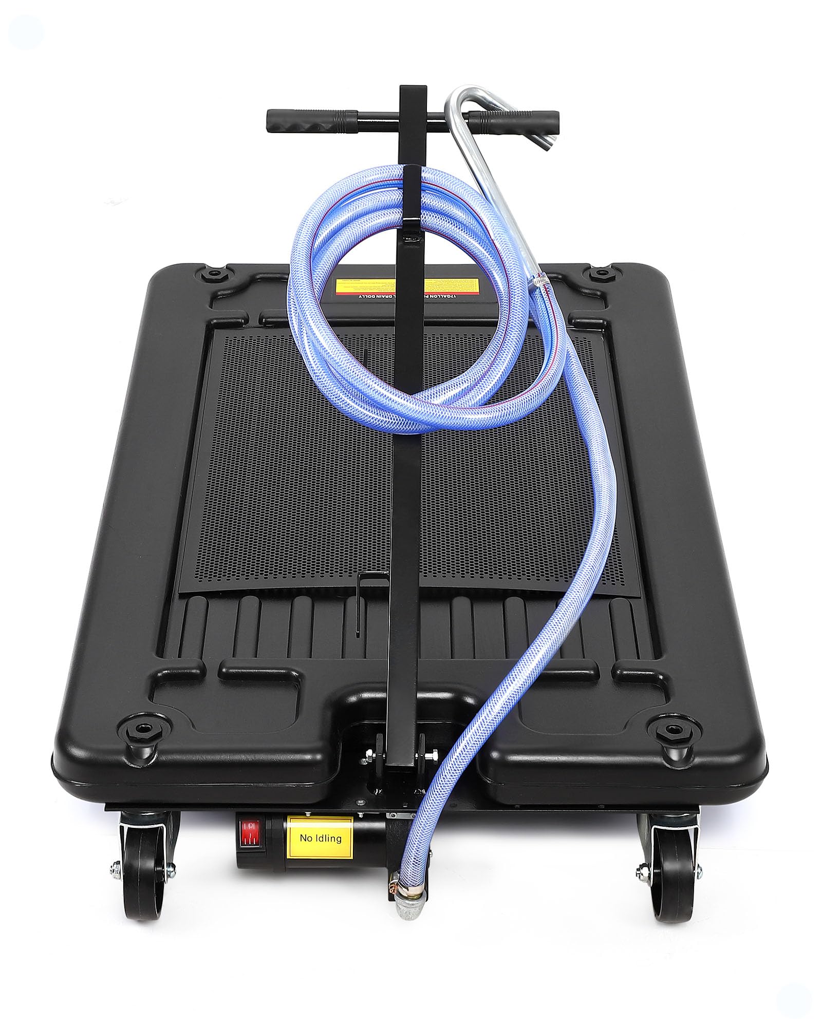 DEXSO 17 Gallon Electric Oil Drain Pan with 110V Pump & 8 Ft Hose - Low Profile Oil Drain Cart with T-Folding Handle for Trucks, Cars, SUVs - Ideal for DIY Oil Changes & Professional Auto Shops