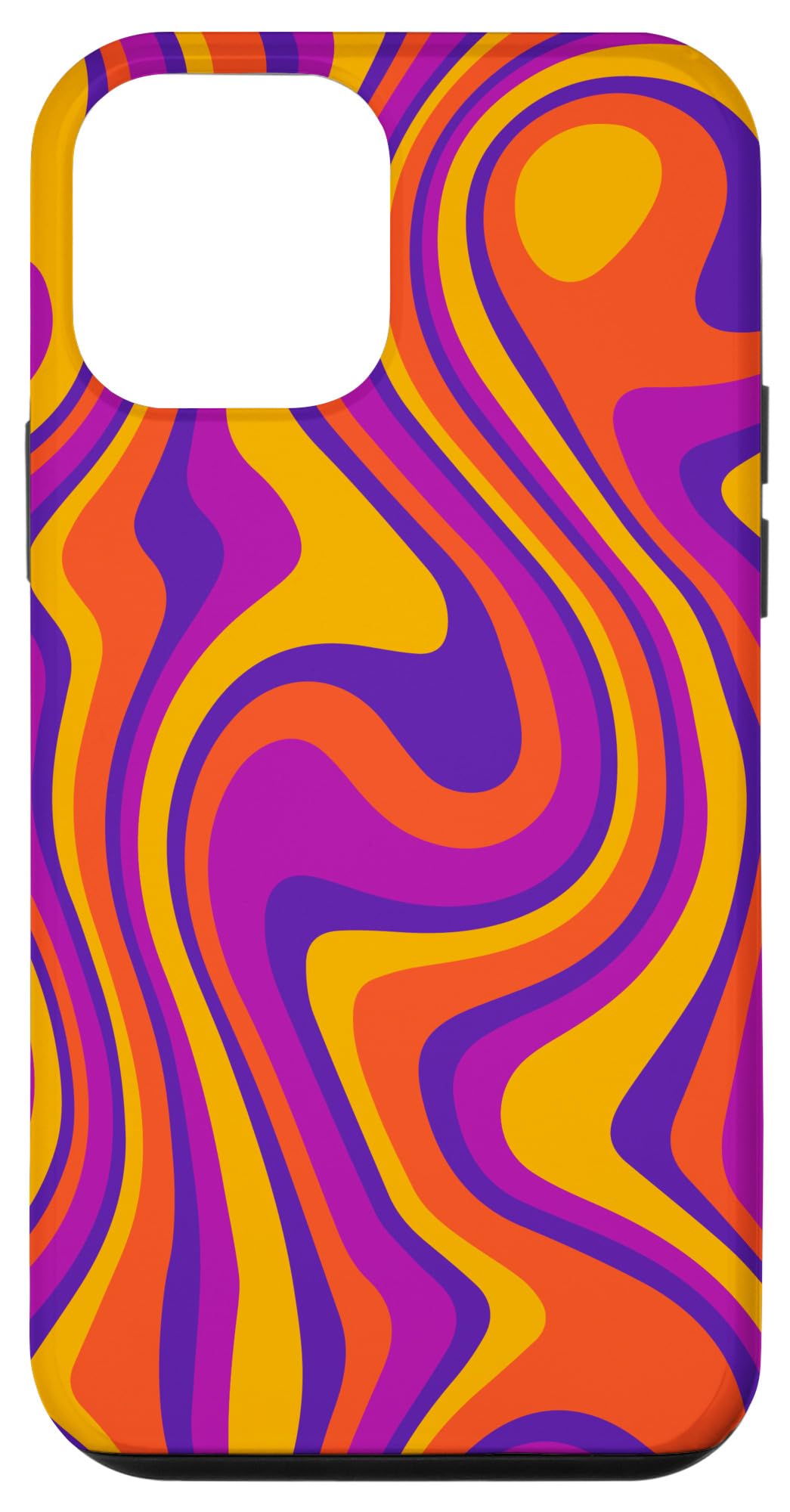 iPhone 12 Mini Retro Groovy Liquid Swirl Hippie 70s 80s Psychedelic Phone Case - Perfect for Music Festivals, Vintage Lovers, and Daily Protection