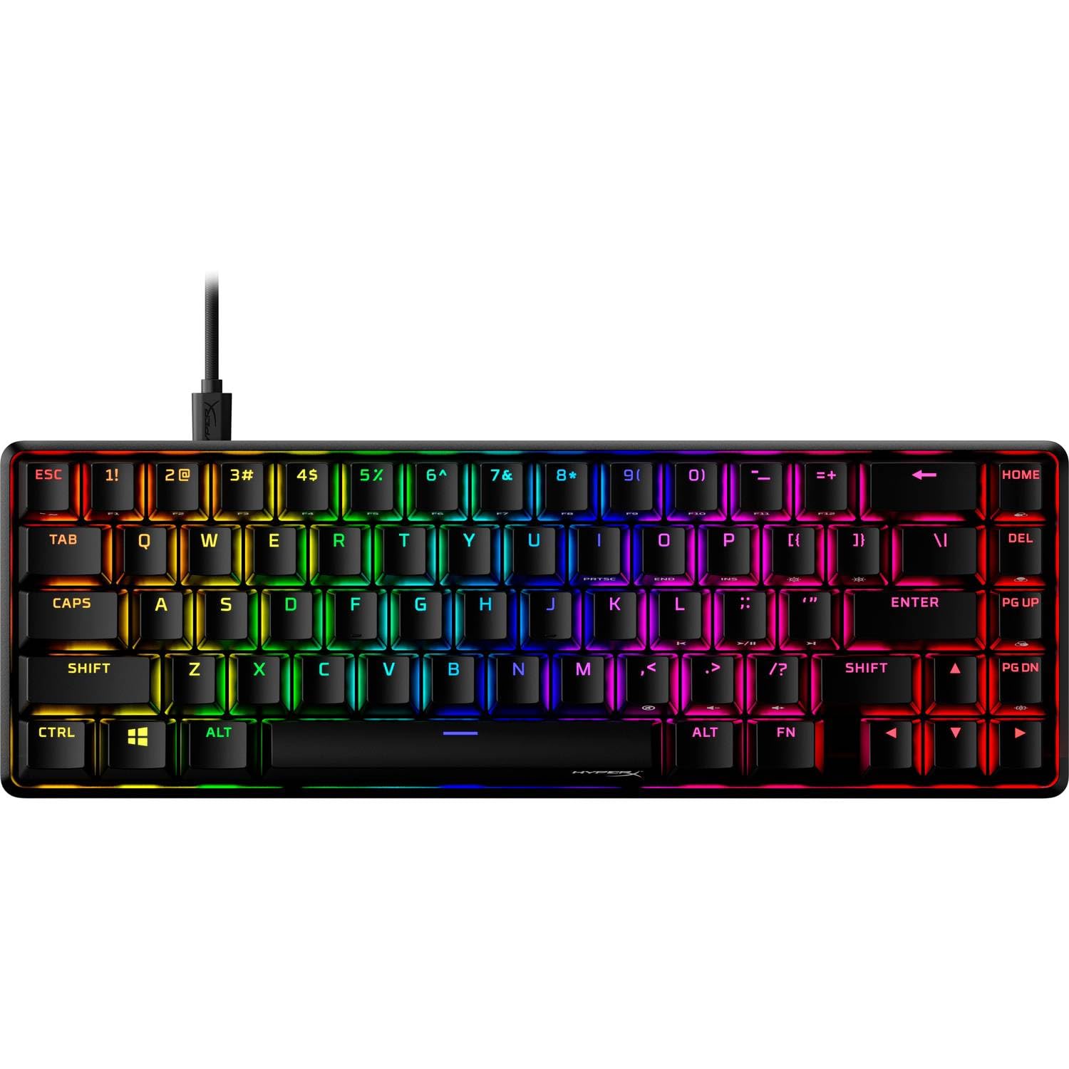 HyperX Alloy Origins 65 Mechanical Gaming Keyboard - RGB Backlit, PBT Keycaps, Aqua Switches, Compatible with PS5/PS4/Xbox Series X|S/PC - Perfect for Esports, Streaming & Office Work (Renewed, Black)