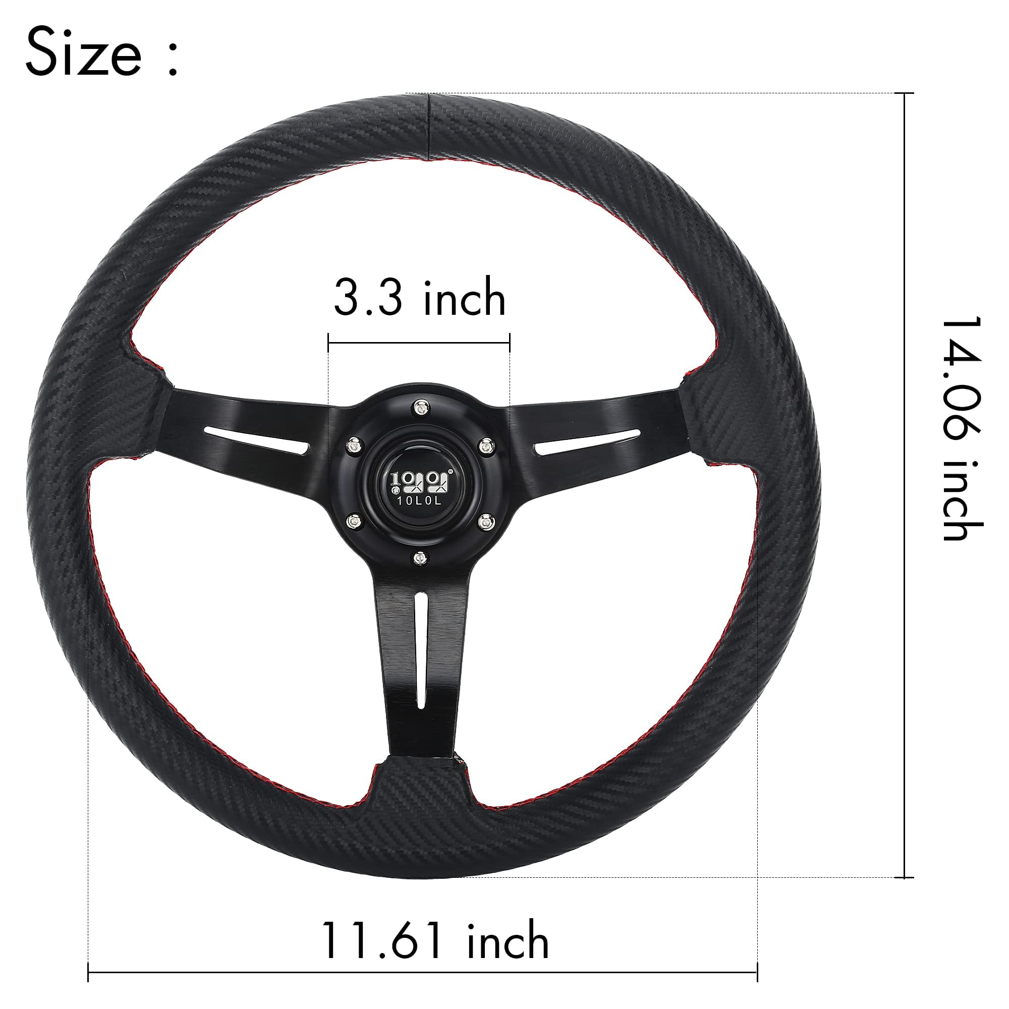 Universal 10L0L Golf Cart Steering Wheel - Fits Yamaha EZGO RXV & TXT, Club Car DS/Precedent/Tempo - Durable Replacement for Golf Course & Neighborhood Cruising