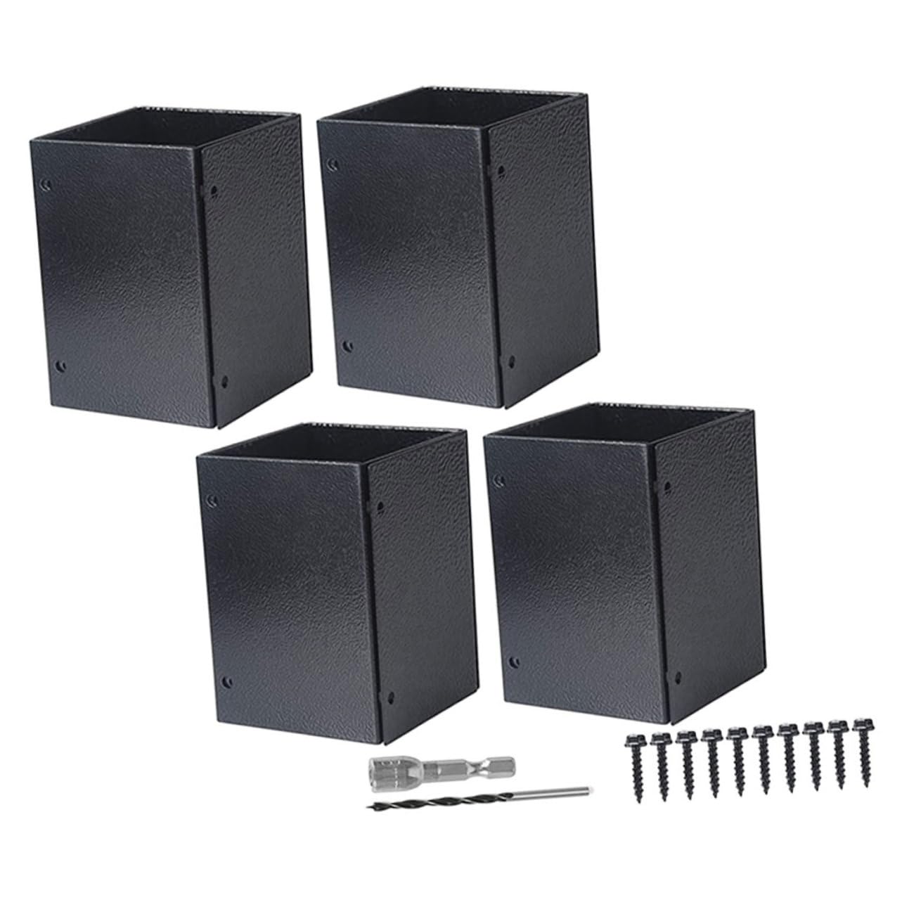 Easy Install Post Base Protectors - Durable Mailbox Post Covers & Metal Deck Railing Brackets for Fence Post Bases | Perfect for Outdoor Mailbox Protection, Deck Railings & Fence Support