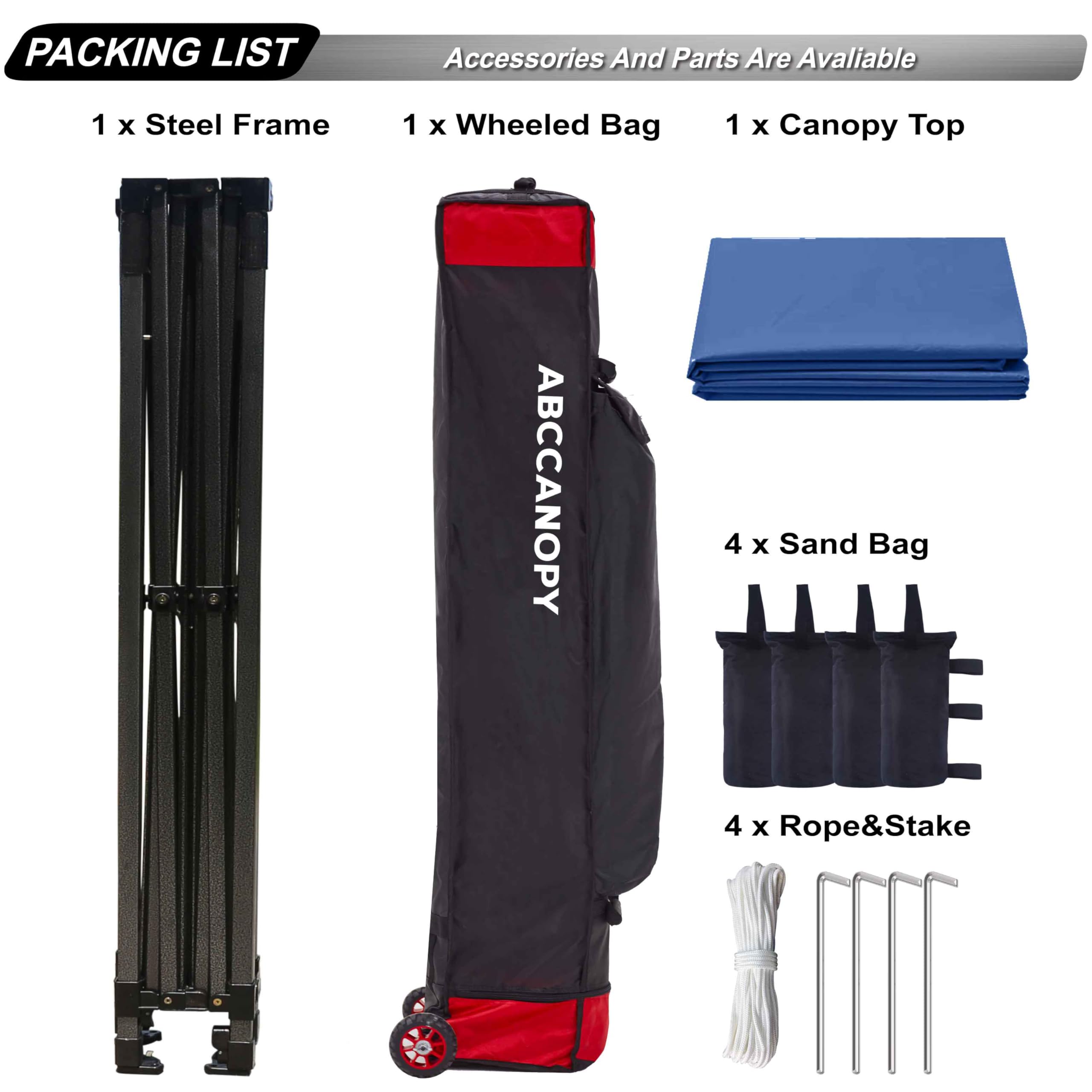 ABCCANOPY 8x8 Commercial Pop Up Canopy Tent - Navy Blue Outdoor Instant Shelter for Camping, Beach, Picnic, Backyard & Tailgate Parties