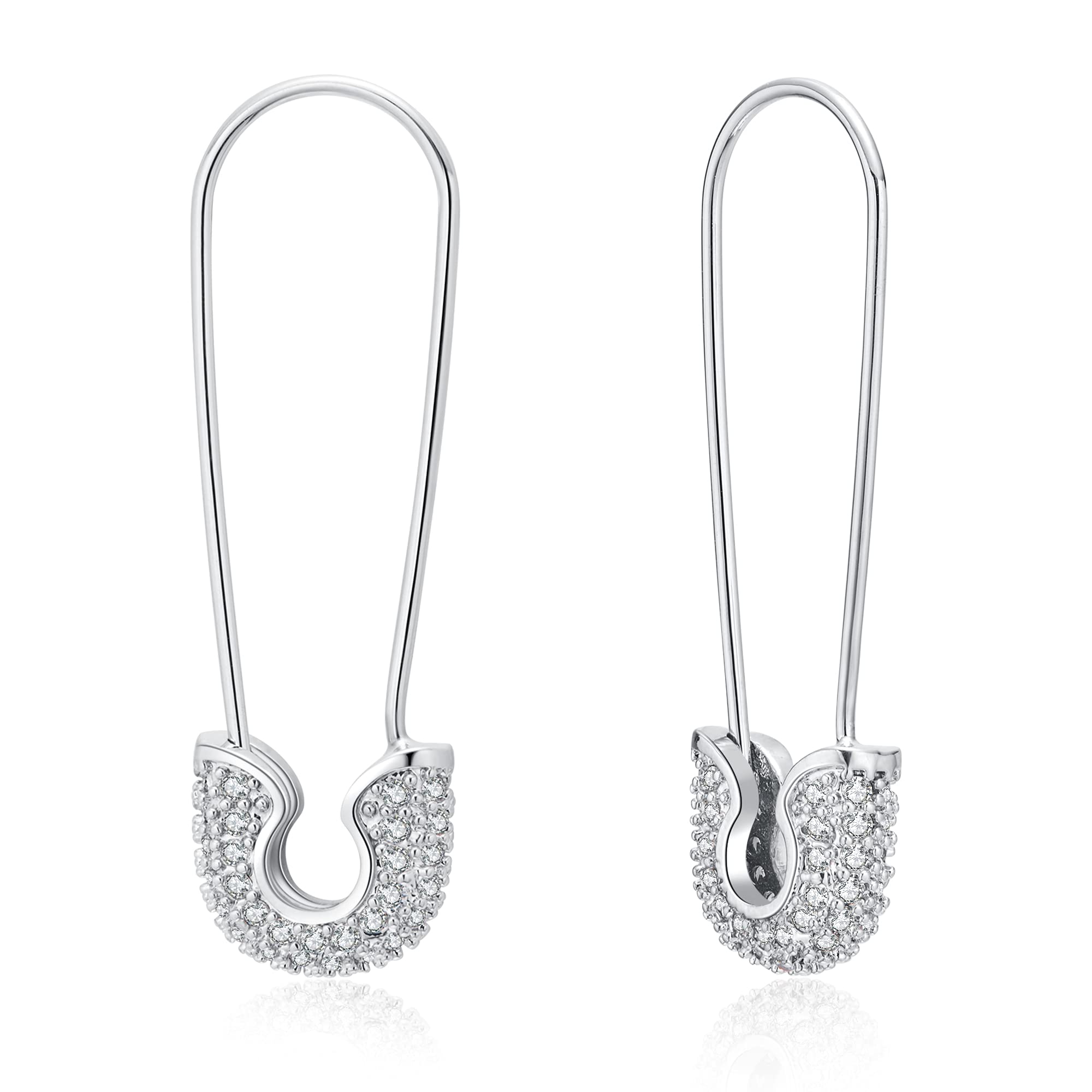 Trendy Gold Paperclip Earrings for Women - Minimalist Dangle Hoop Studs | SANNYRA Safety Pin Earrings | Perfect for Everyday Wear, Office & Casual Outfits