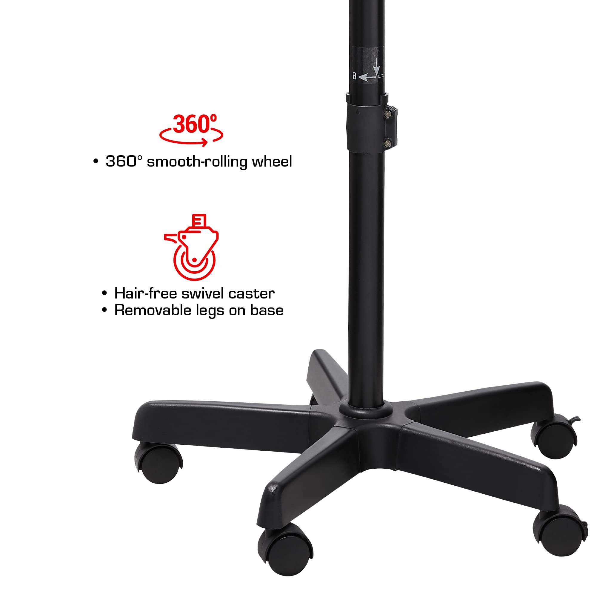 RED by Kiss 3000W Professional Ceramic Hood Hair Dryer with Digital Timer - Adjustable Height, 360° Swivel Wheels, 3 Heat Settings for Fast Drying | Comfortable Salon Hood Design for Home & Professional Use | Perfect for Styling, Perming & Hair Treatments