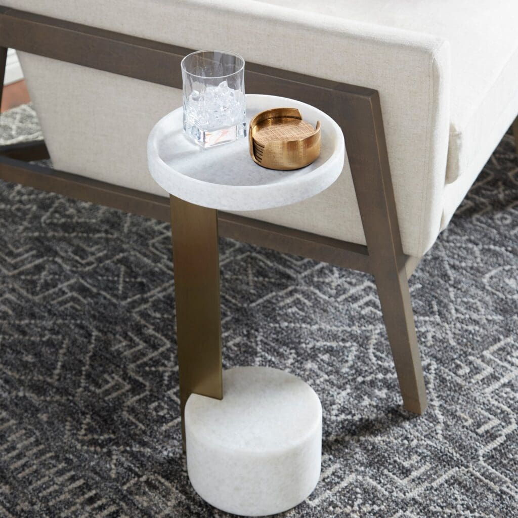 Cyan Design 10497 Kodiak Side Table - Gold & White Accent Table for Living Room, Bedroom, or Office Decor