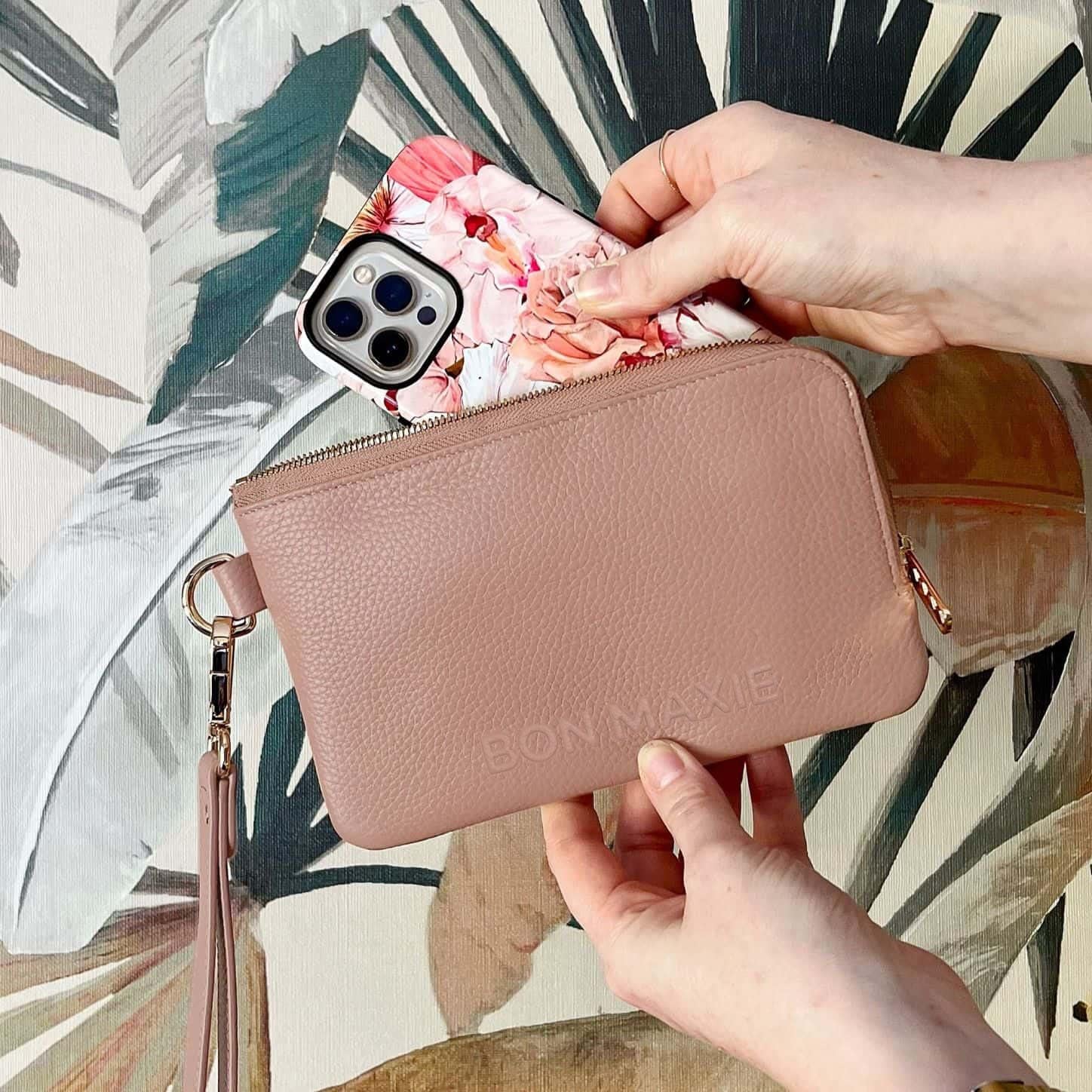 Premium Genuine Leather Phone Wallet Pouch - Slim RFID Blocking Card Holder for iPhone & Android - Perfect for Everyday Use, Travel, and Business