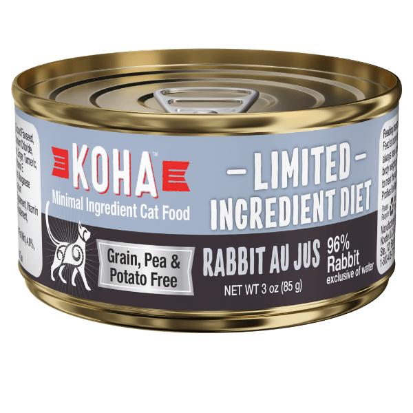 KOHA LID Rabbit Pate Grain-Free Canned Cat Food - Limited Ingredient Diet, High Protein Wet Food for Cats with Sensitive Stomachs - Perfect for Indoor Cats & Kittens with Allergies