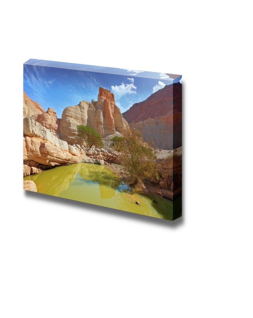 Stunning Canyon Landscape Wall Art - Ancient Mountains at The Dead Sea Canvas Print - 32