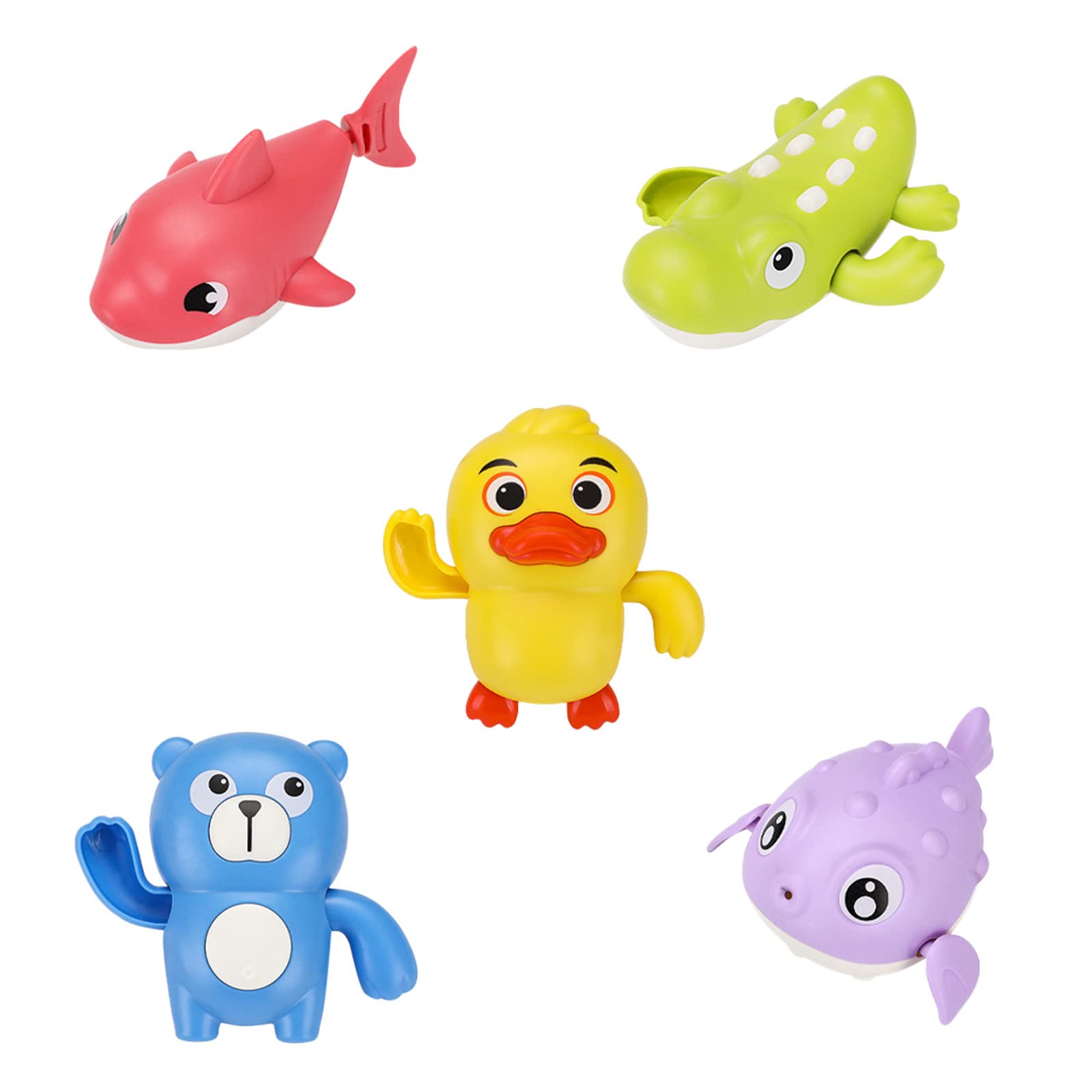 5Pcs Floating Shark Baby Bath Toys Set - Waterproof Swimming Tub & Pool Toys for Toddlers, Kids & Infants - Fun Outdoor Water Play for Baby Showers, Bath Time & Beach Activities (One Size)