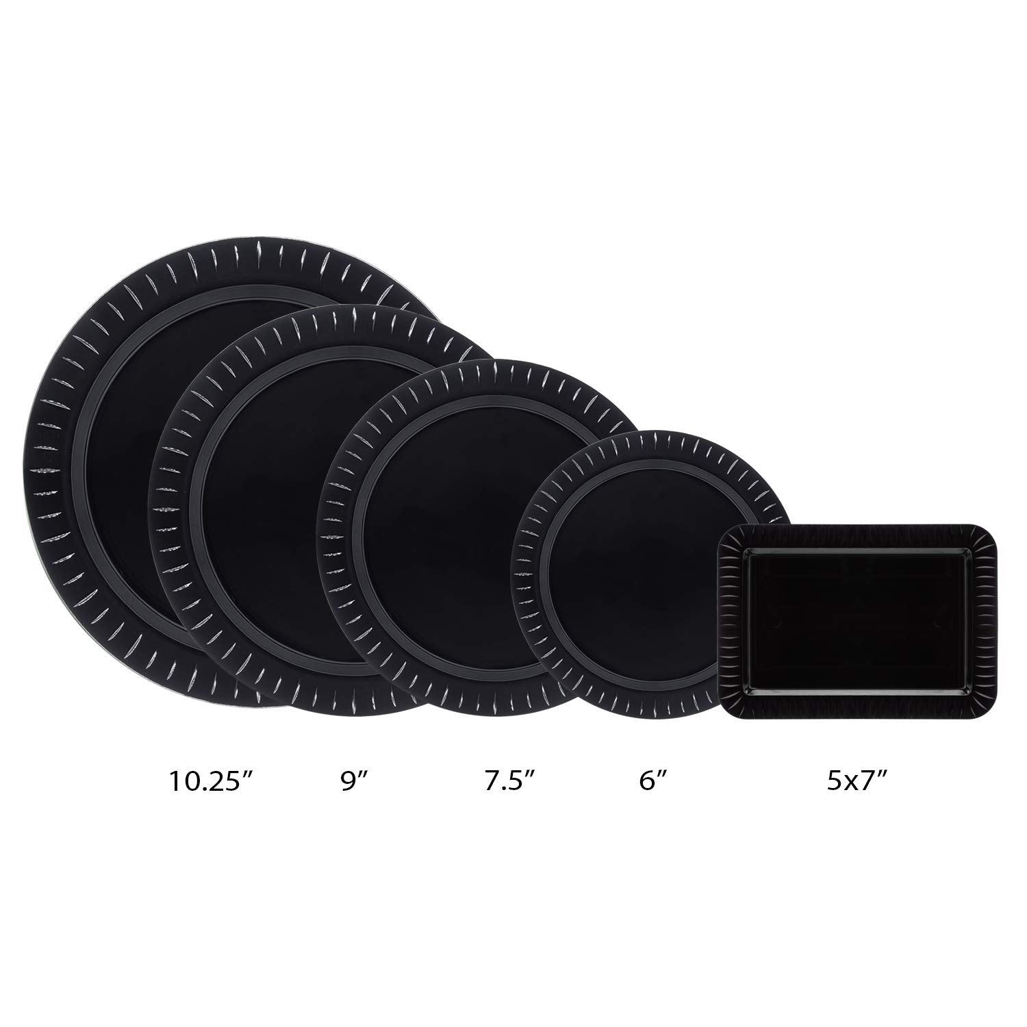 Black 6-Inch Disposable Party Plates - Bulk Pack of 50 for Birthday, Wedding & Holiday Celebrations - Elegant Tableware Essentials for Any Occasion