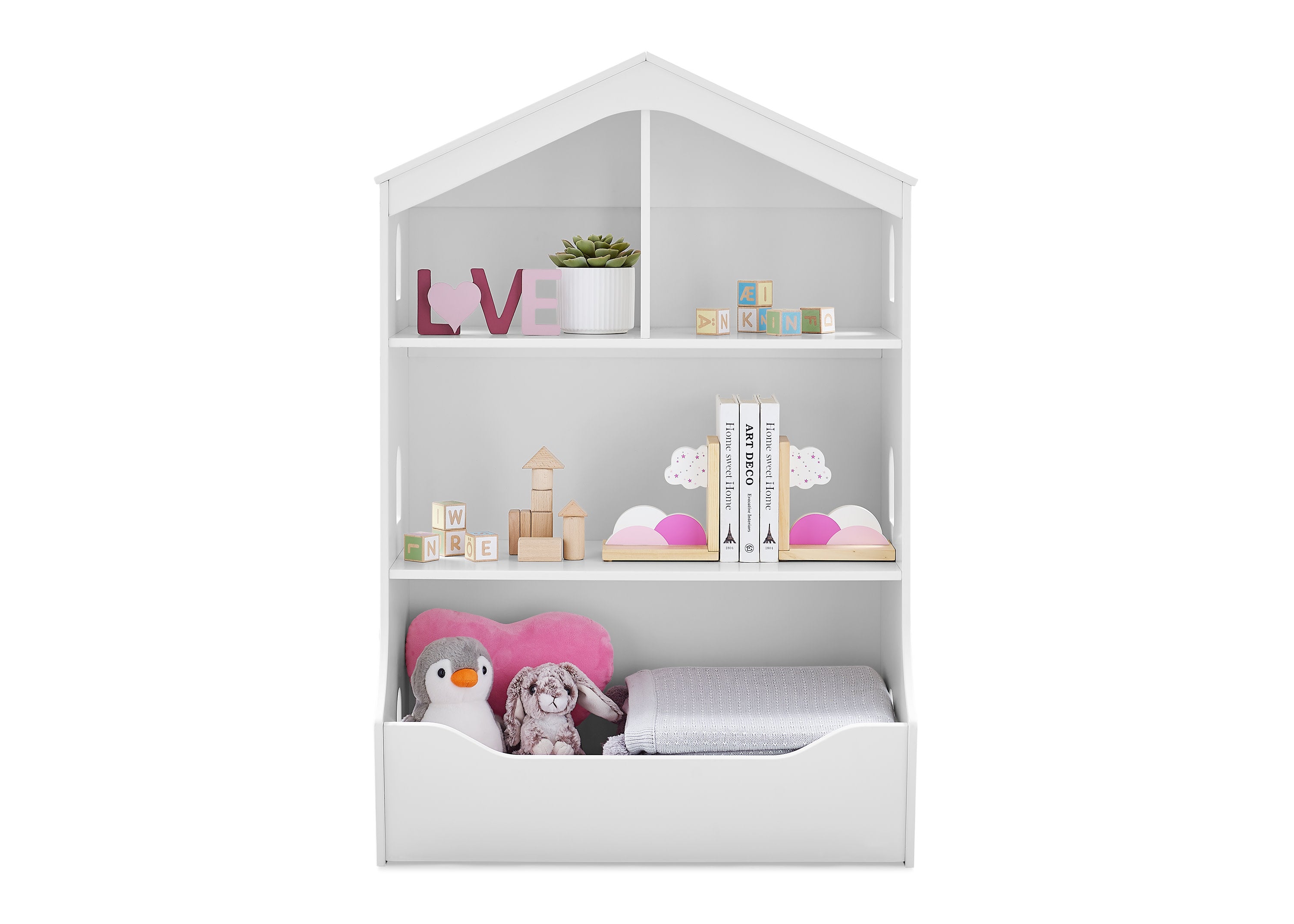 Kids Playhouse Bookcase with Toy Storage - Fun & Functional Bookshelf for Bedroom, Playroom & Nursery - Perfect for Organizing Books, Toys & Decor