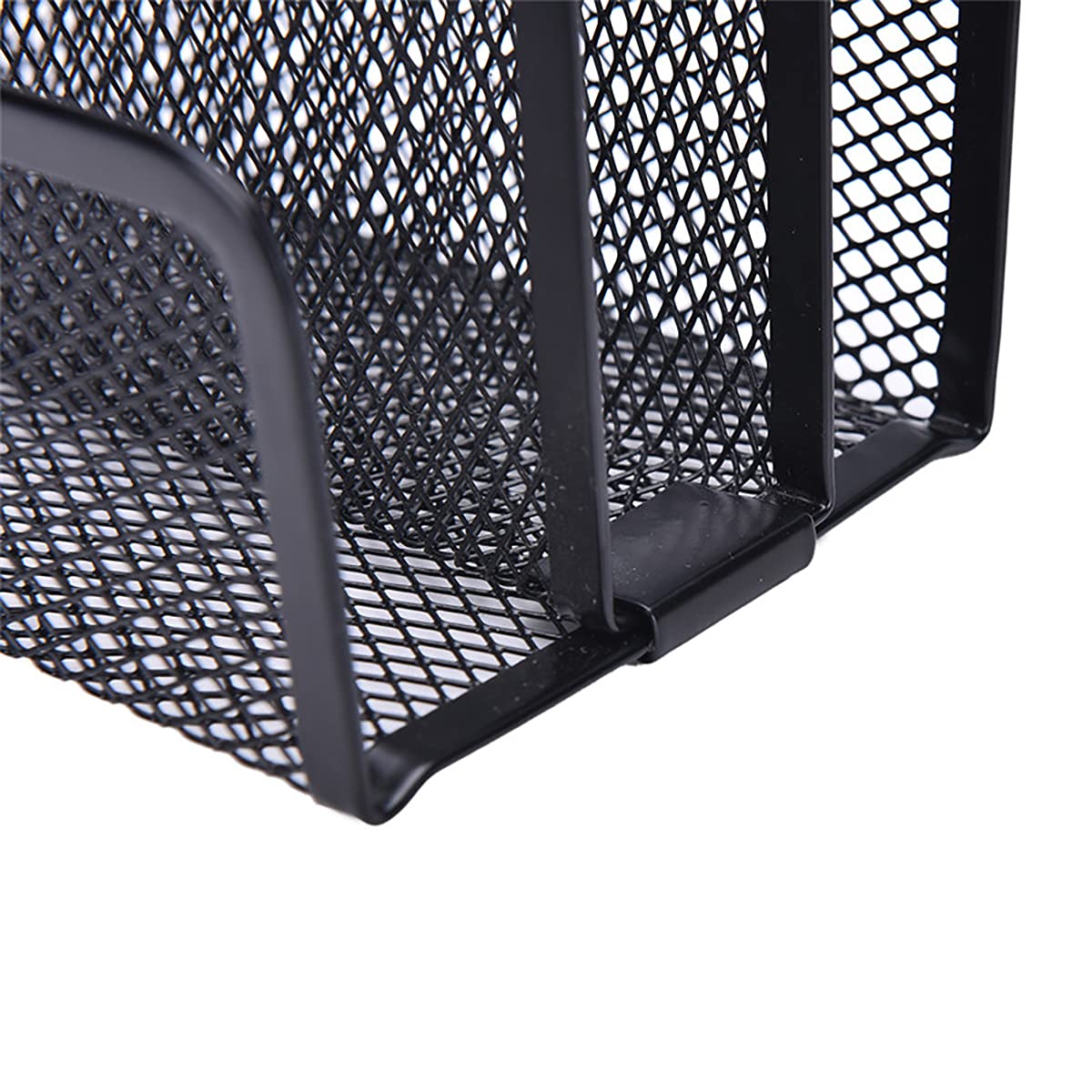 Black Metal Mesh Desk Mail Organizer with 3 Vertical Compartments - Letter Sorter & File Holder for Home Office Organization | Perfect for Bills, Documents, and Office Supplies Storage