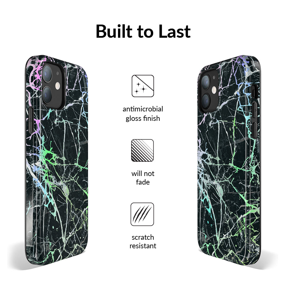 Holo Black Marble iPhone Case - Premium Protective Cover for iPhone [Models] - Shatterproof & Stylish Design for Everyday Use & Special Occasions