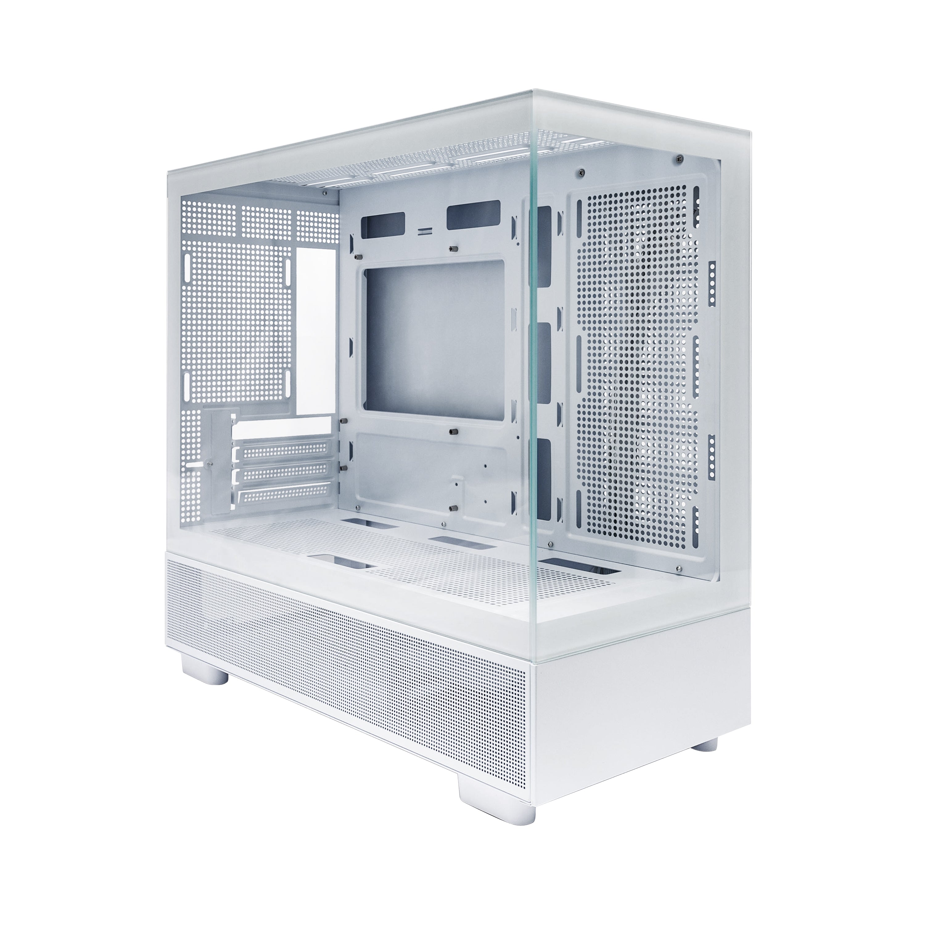 1st Player Mi5 M ATX ITX PC Gaming Case - Compact White Computer Case for High-Performance Gaming & Home Office Builds - Perfect for Small Spaces & RGB Lighting Setups