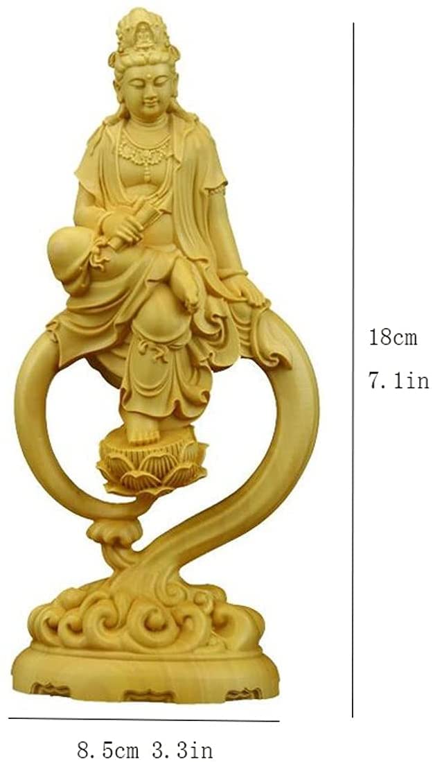 Meditating Wood Buddha Statue - Handcrafted Home & Garden Decor for Office, Bookshelf, Yard - Zen Meditation Sculpture for Indoor & Outdoor Spiritual Decorations
