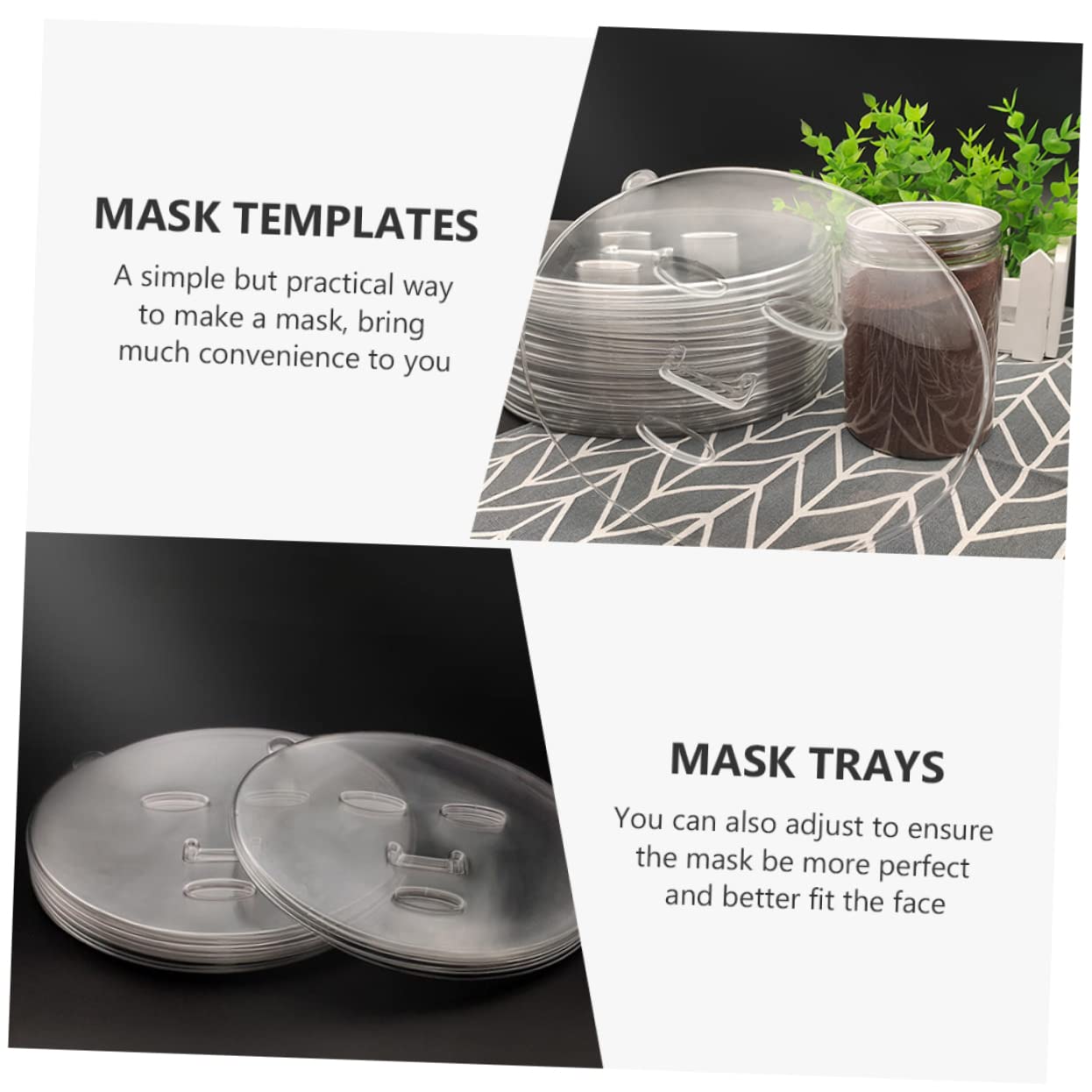 20pcs Reusable DIY Facial Mask Mold Set - Professional Mask Trays for Homemade Skincare & Spa Treatments - Perfect for Face Mask Makers, Beauty Salons and At-Home Skincare Routines