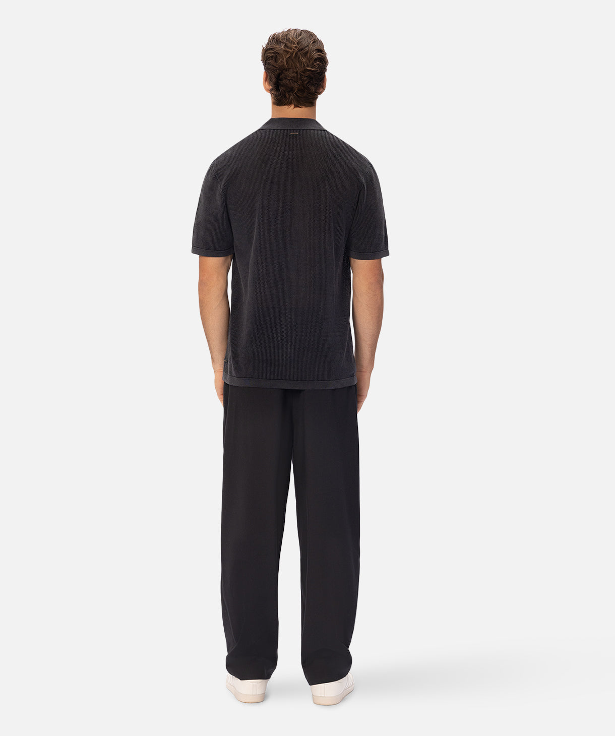 Nanterre Short Sleeve Shirt for Men - Washed Black Cotton Casual Shirt - Perfect for Summer Outfits, Beach Wear & Casual Office Style