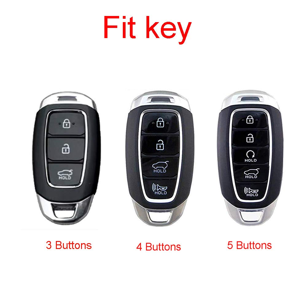 ROYALFOX Soft Key Fob Remote Case Cover for Hyundai - Black | Durable Protective Shell for Select Hyundai Models | Perfect for Keychain Protection & Everyday Use